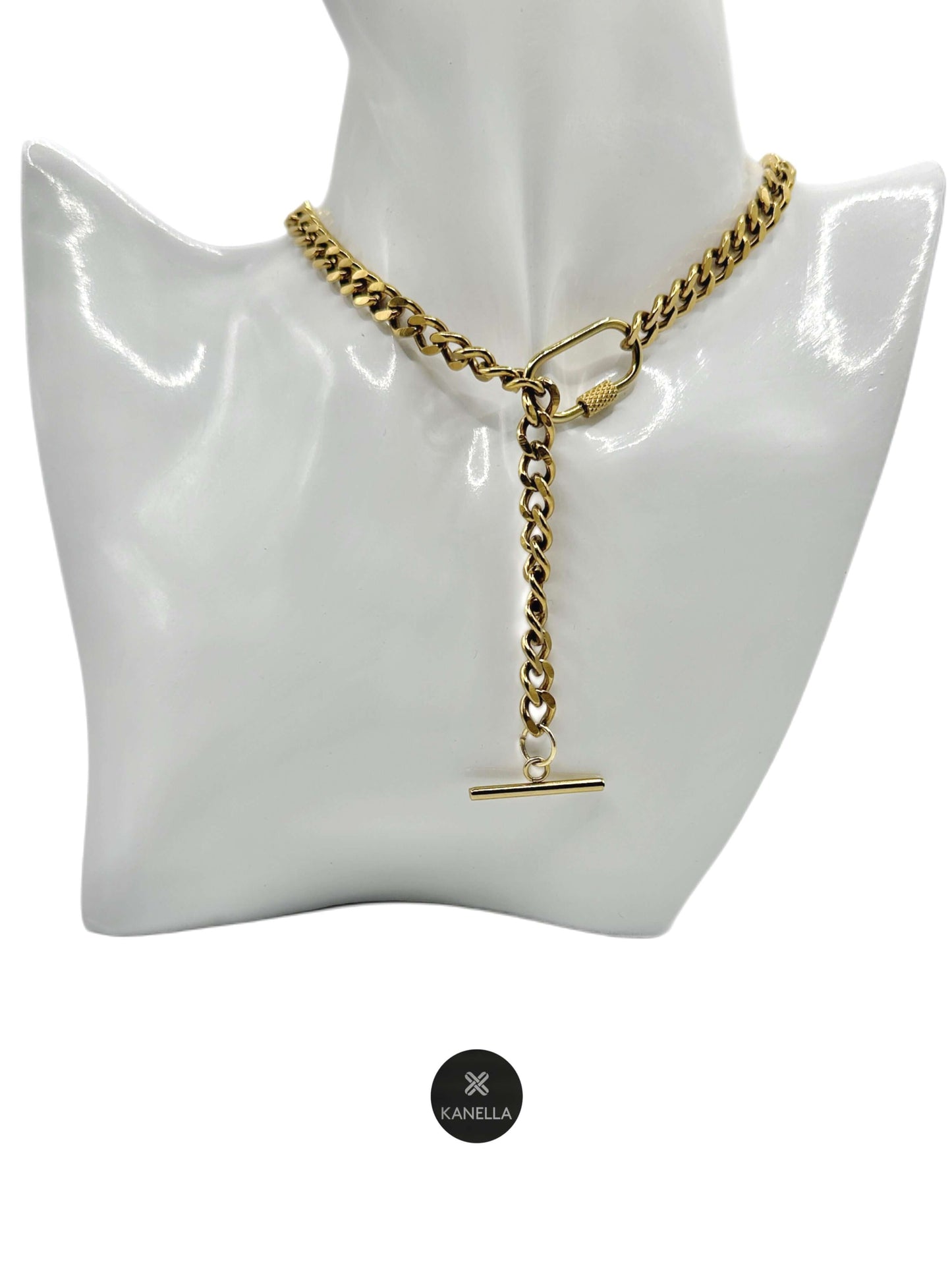 Kanella Leather Adira Chain Necklace