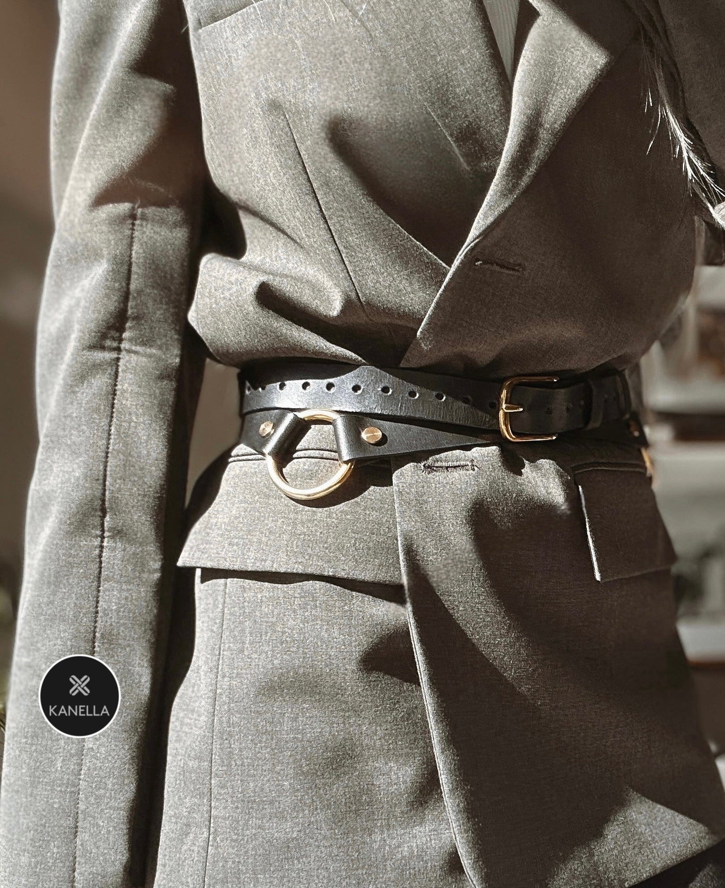 Enyo leather Waist Belt - Kanella Leather