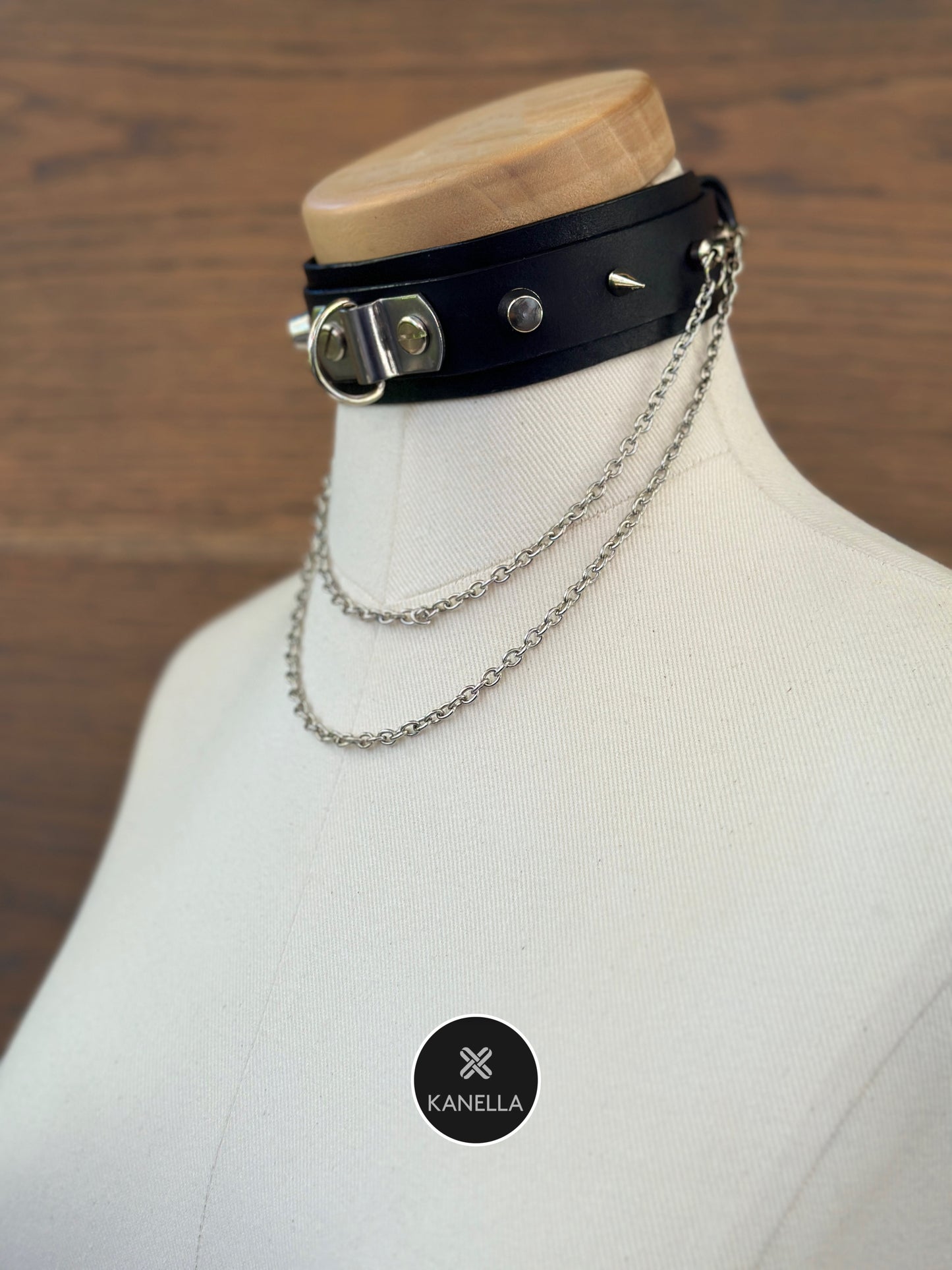 Alectrona Leather Choker - Kanella Leather