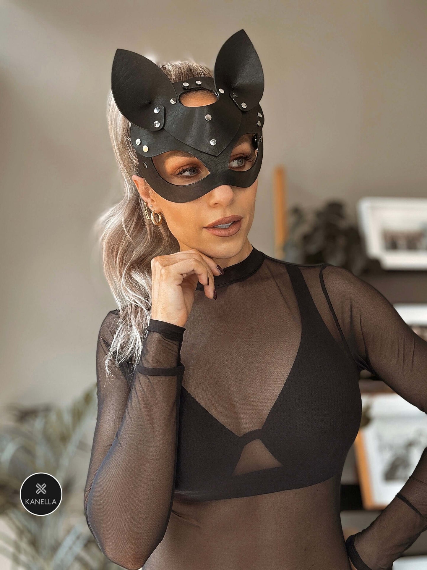 Andronika Cat Mask - Kanella Leather