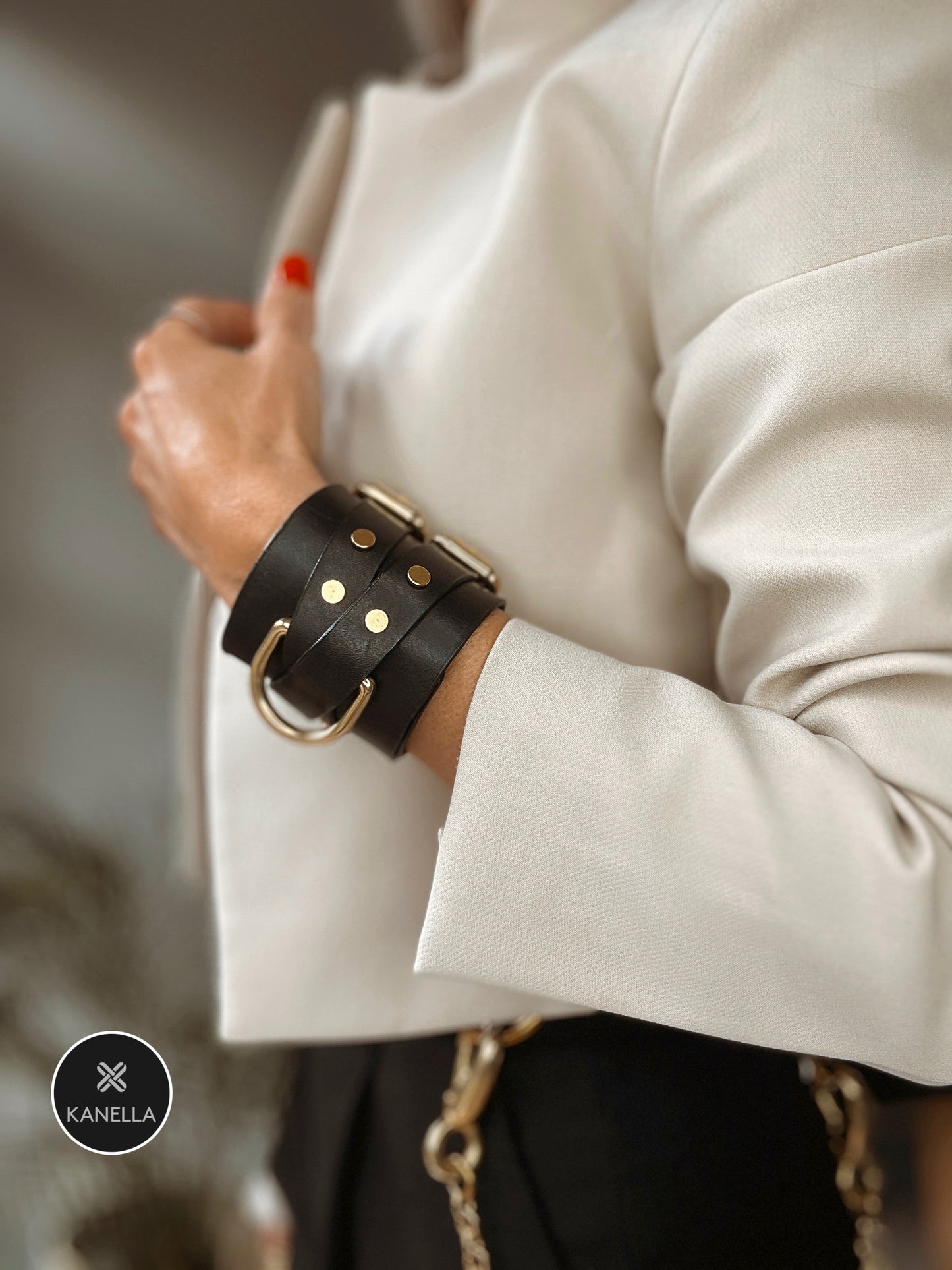 Adonica Leather Cuff - Kanella Leather