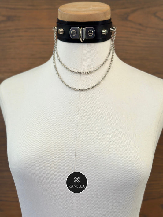 Alectrona Leather Choker - Kanella Leather