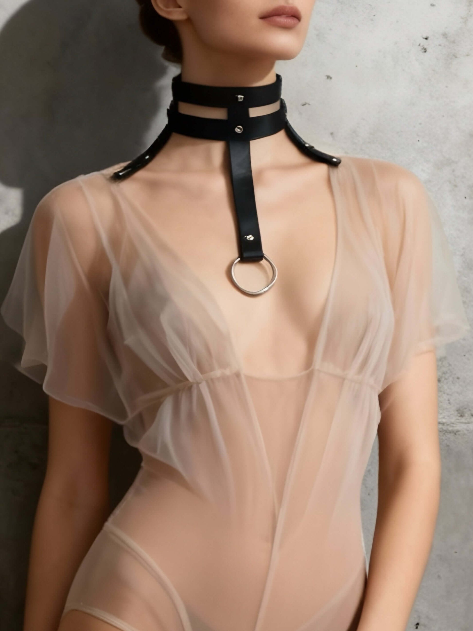 Fotini Leather Choker - Kanella Leather