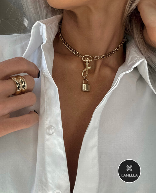 Kleio Chain Necklace - Kanella Leather