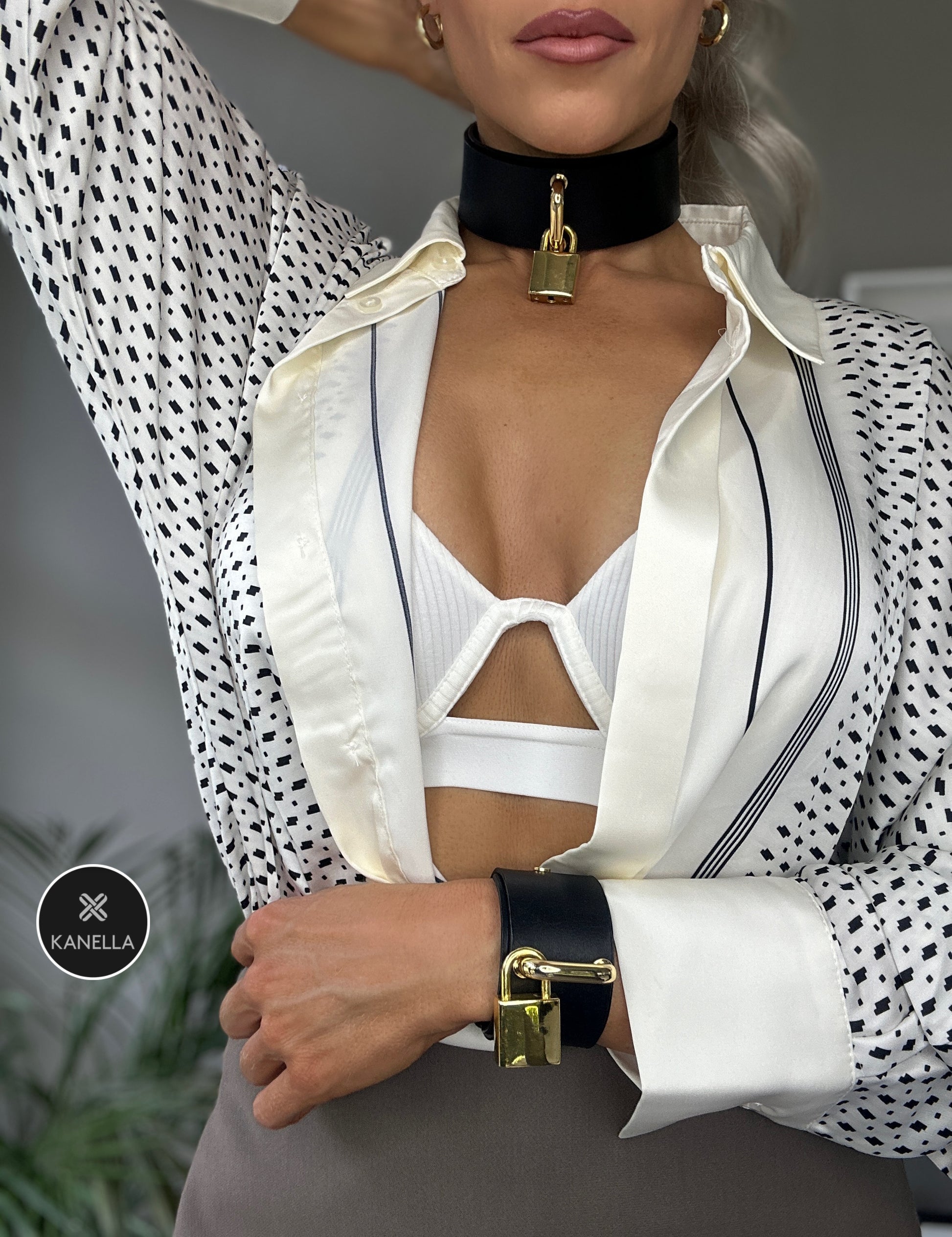 Erato Leather Choker - Kanella Leather