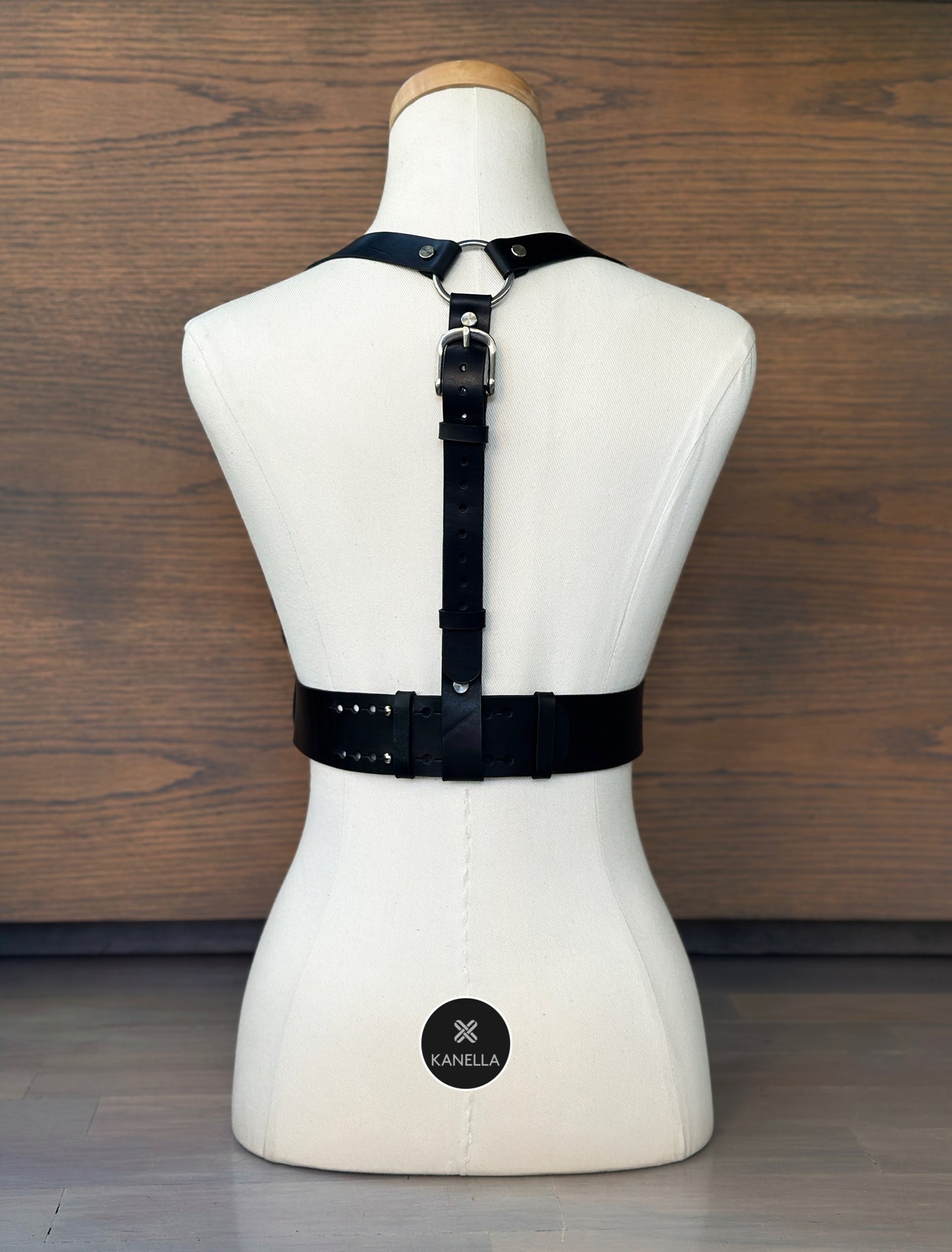 Zephyra Chest Harness back - Kanella Leather 