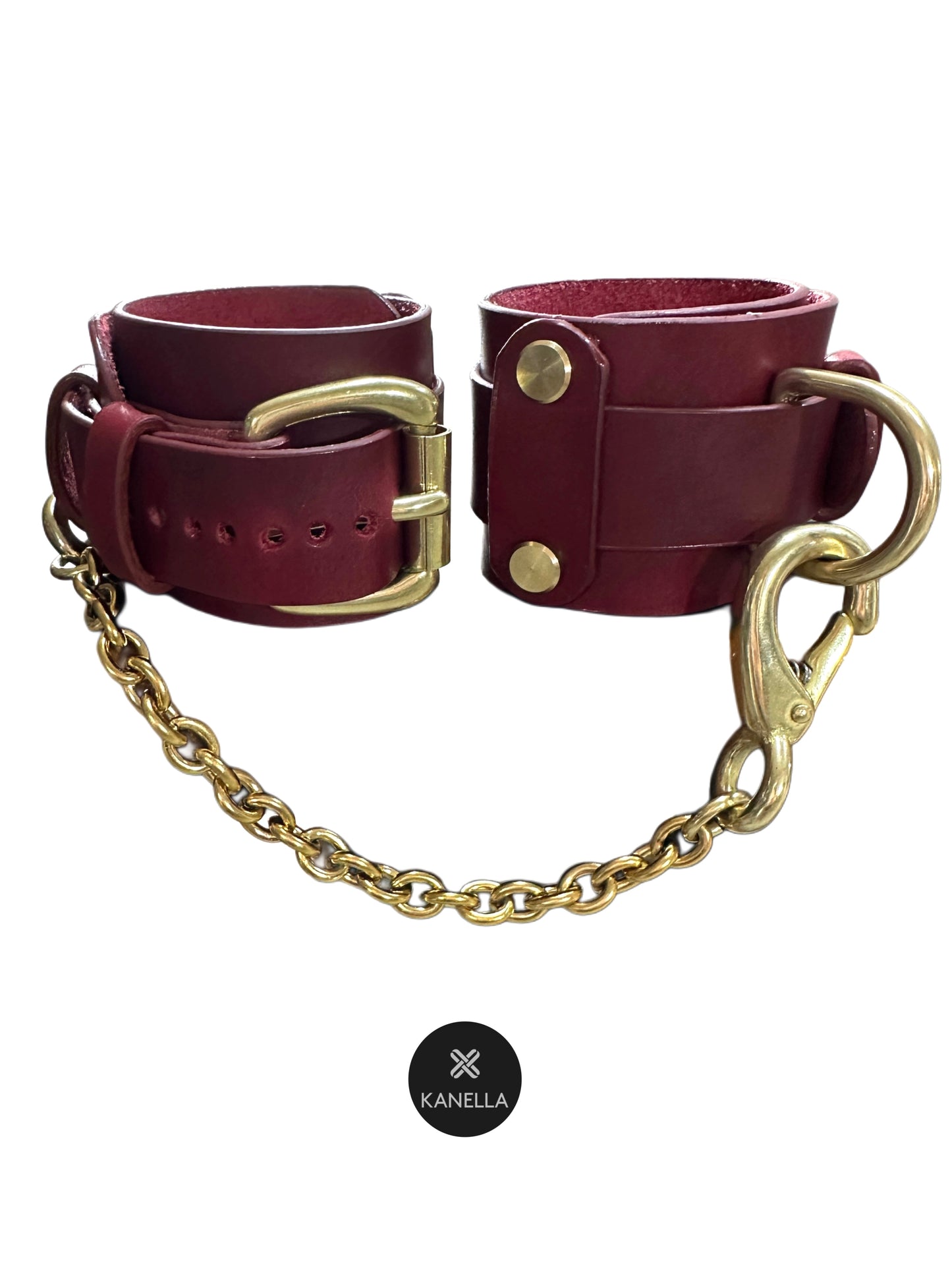 Athanasia Handcuffs dark red - Kanella Leather