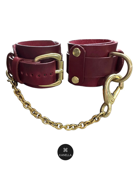 Athanasia Handcuffs dark red - Kanella Leather