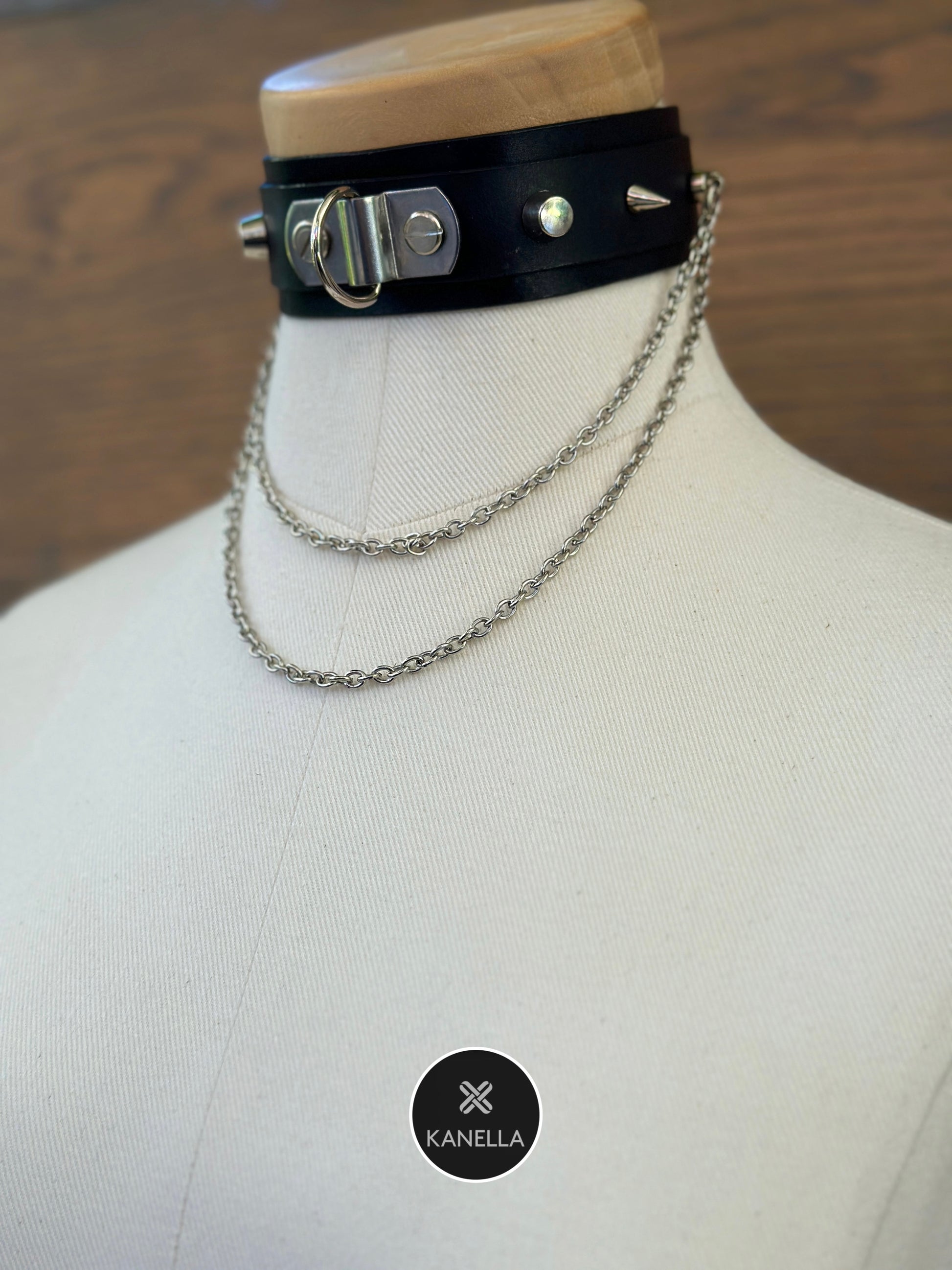Alectrona Leather Choker - Kanella Leather