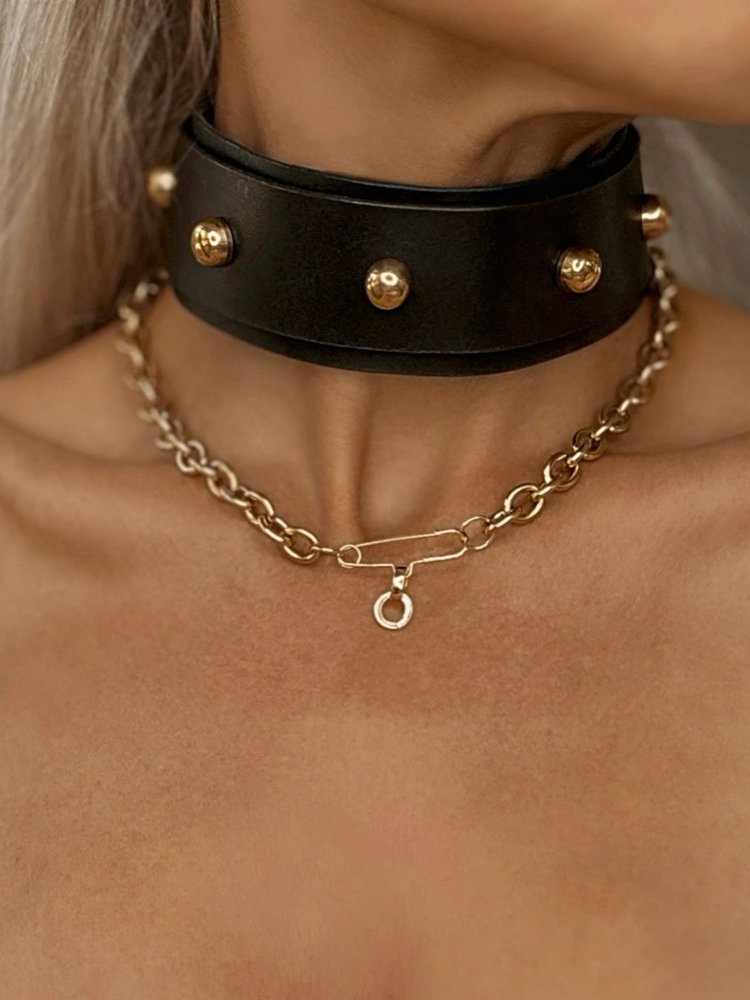 Kanella Leather Pelagia Leather Choker - Kanella Leather