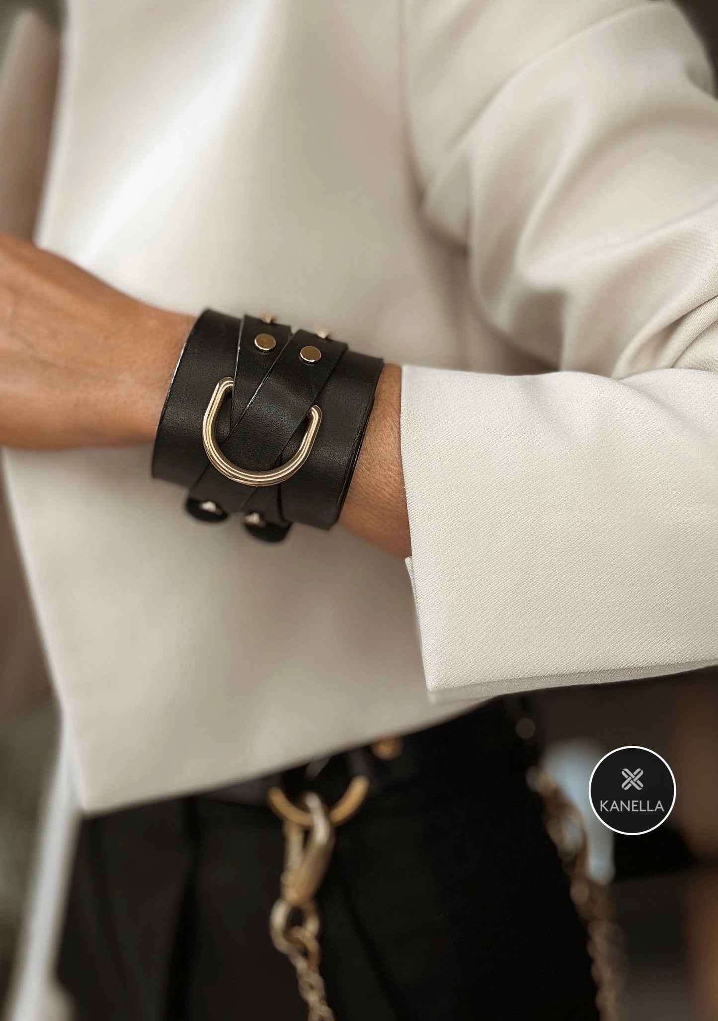 Adonica Leather Cuff - Kanella Leather
