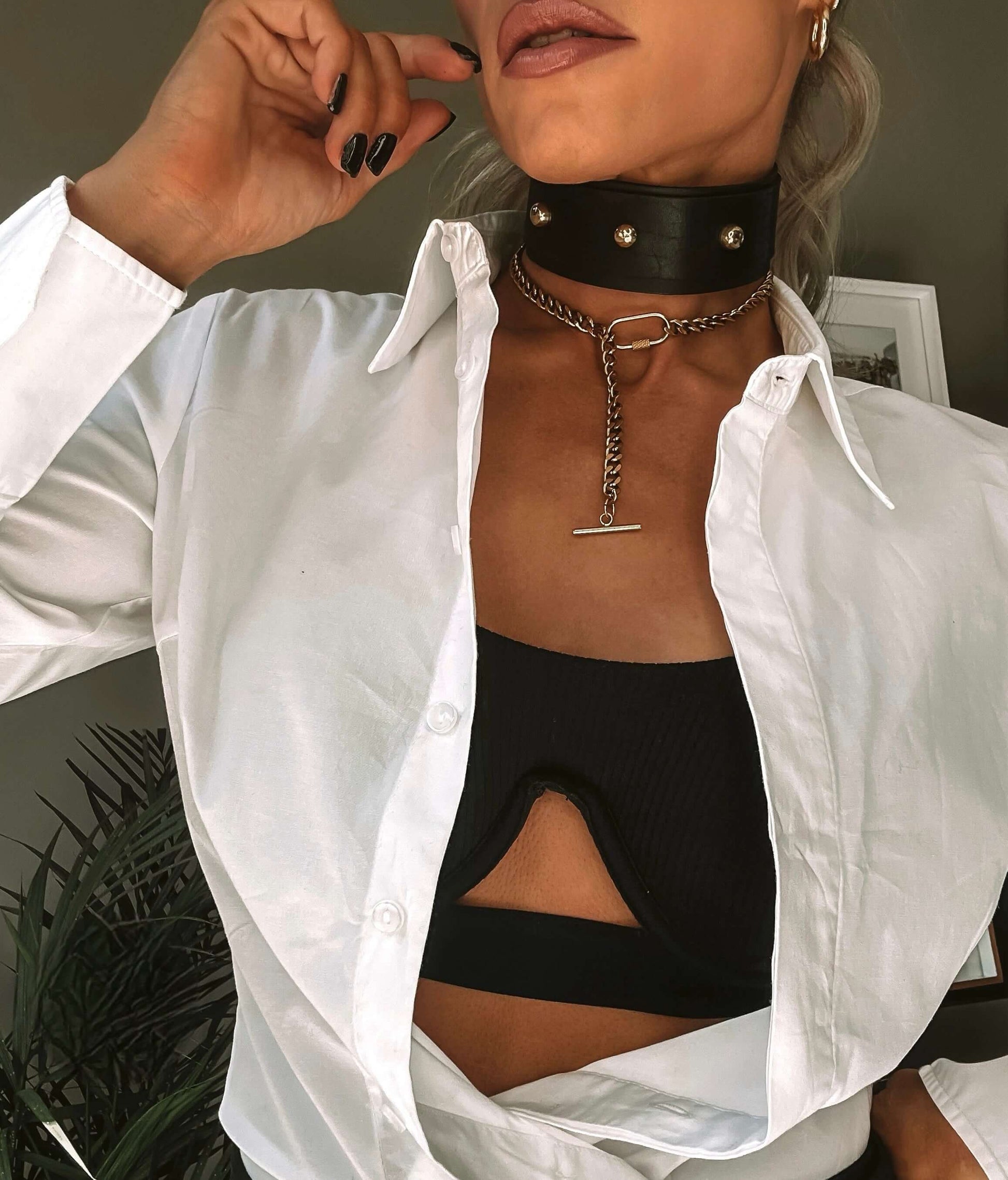 Kanella Leather Pelagia Leather Choker