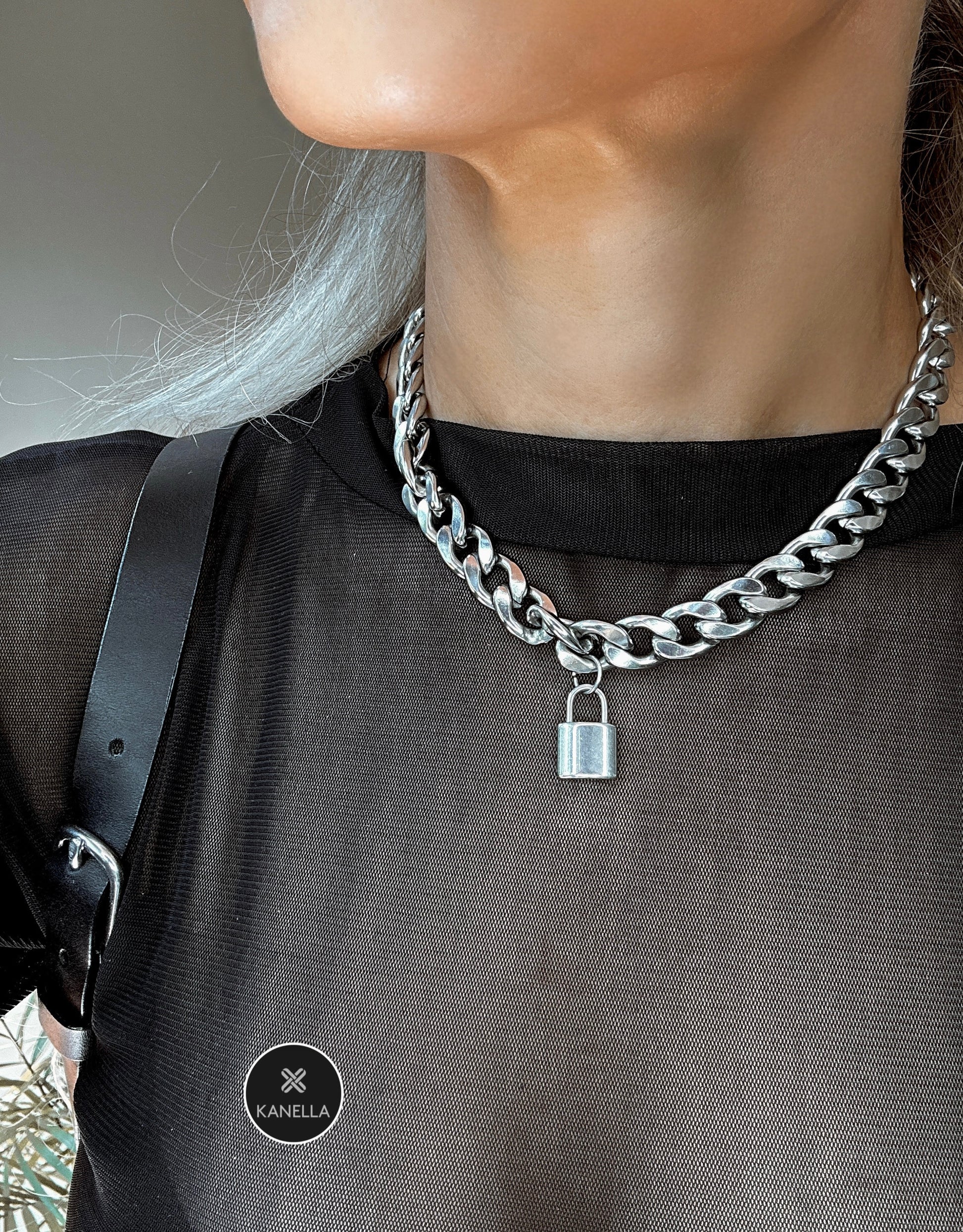 Luna Chain Necklace - Kanella Leather