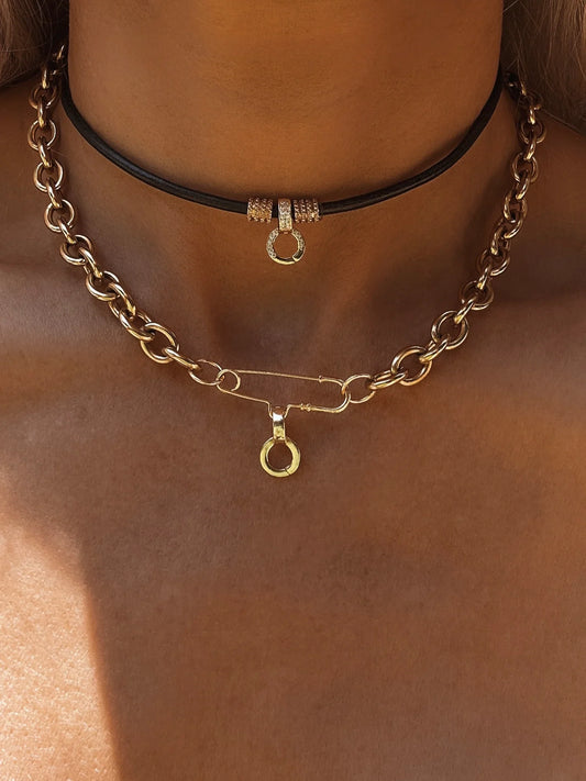 Selene éclat leather choker necklace | kanella leather 