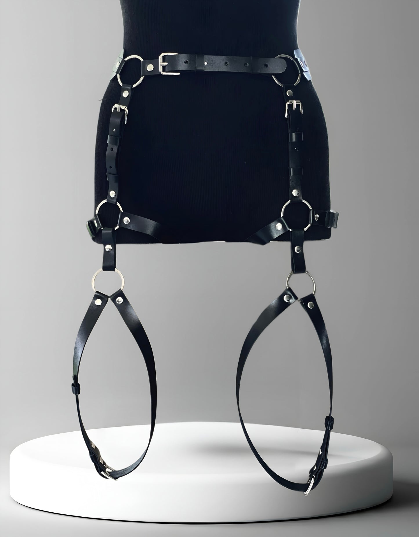 Allegra Leather Garter Belt - Kanella Leather 