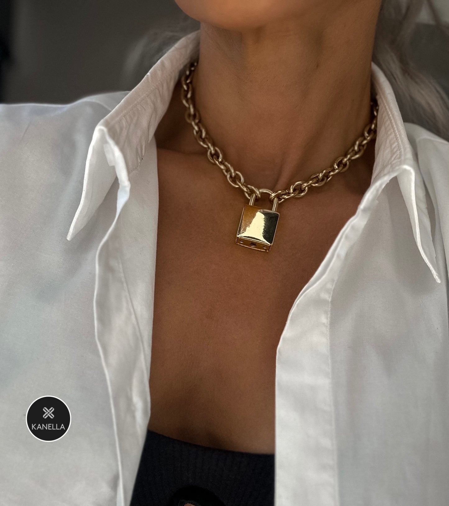 Kharis Chain necklace 2 - Kanella Leather