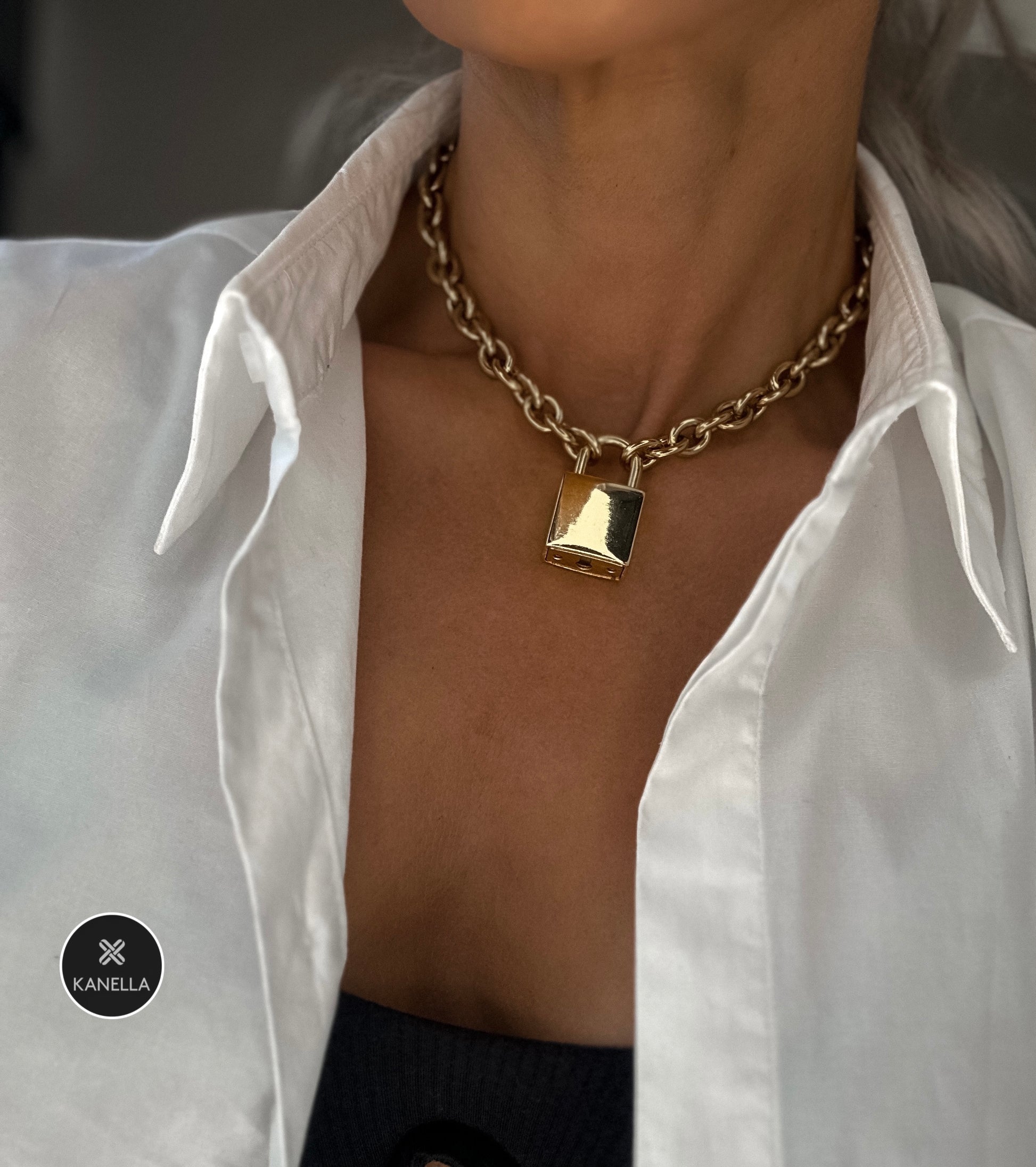 Kharis Chain necklace 2 - Kanella Leather