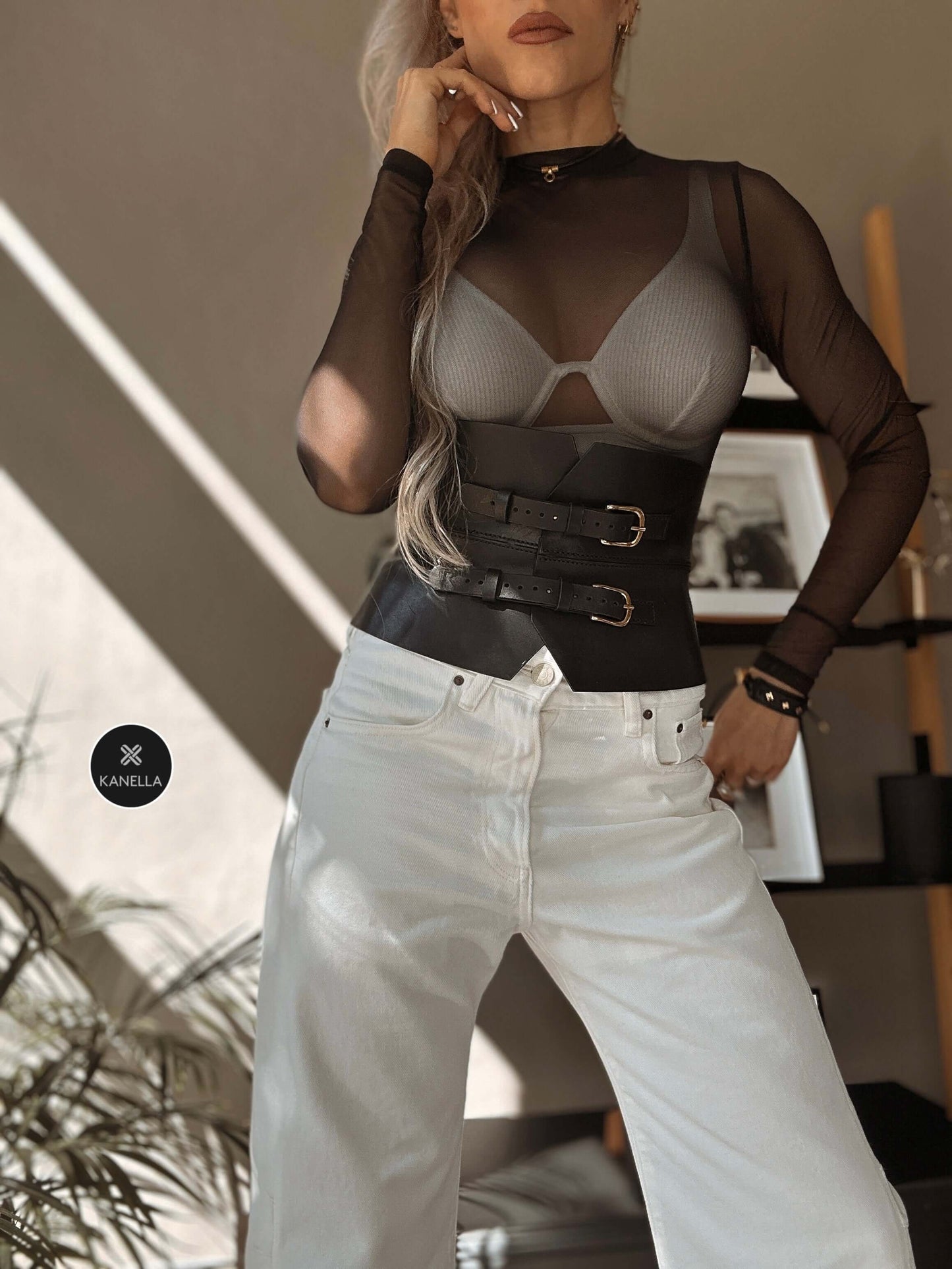 Kanella Leather Antigone Corset Belt