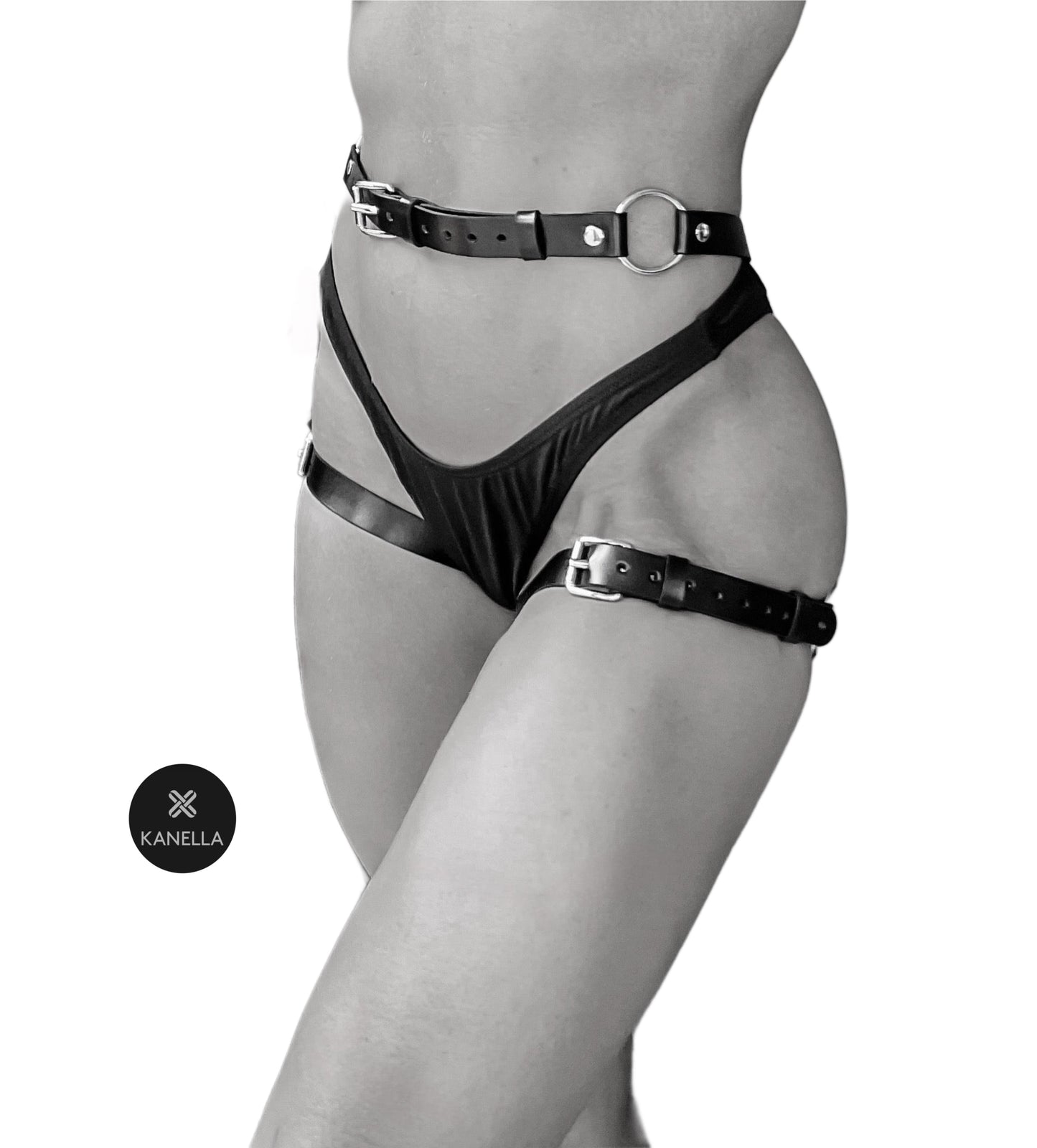 Kalista Leg Garter front - Kanella Leather