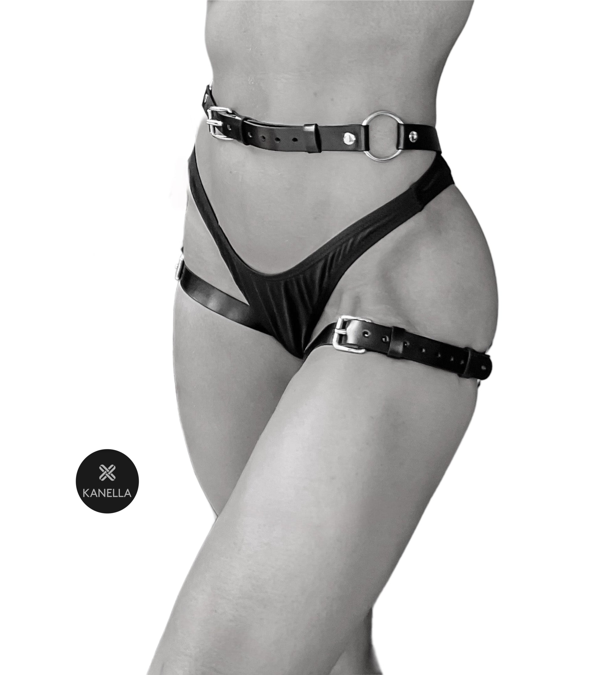 Kalista Leg Garter front - Kanella Leather