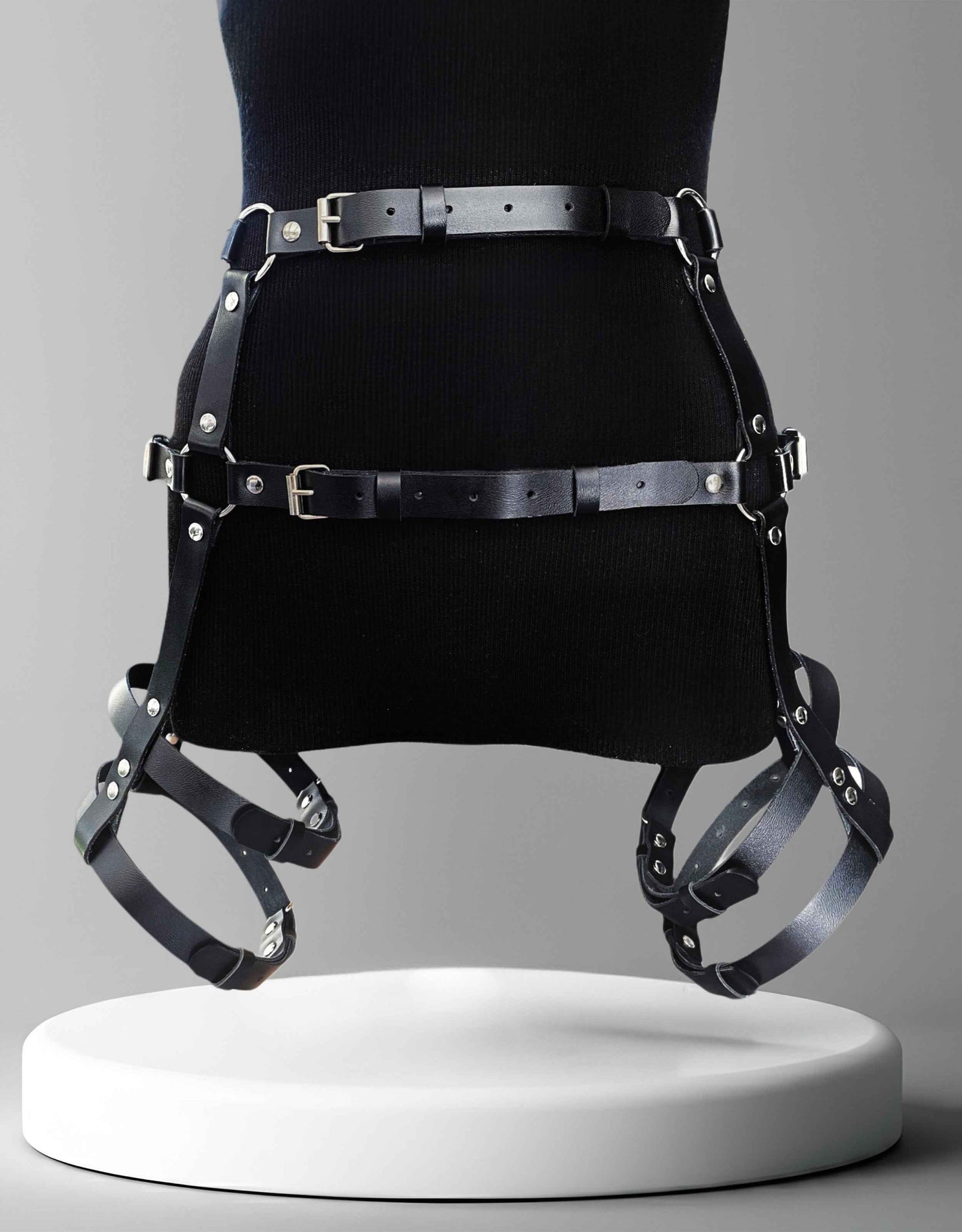 Kanella Leather Aria Leather Leg Garter Belt