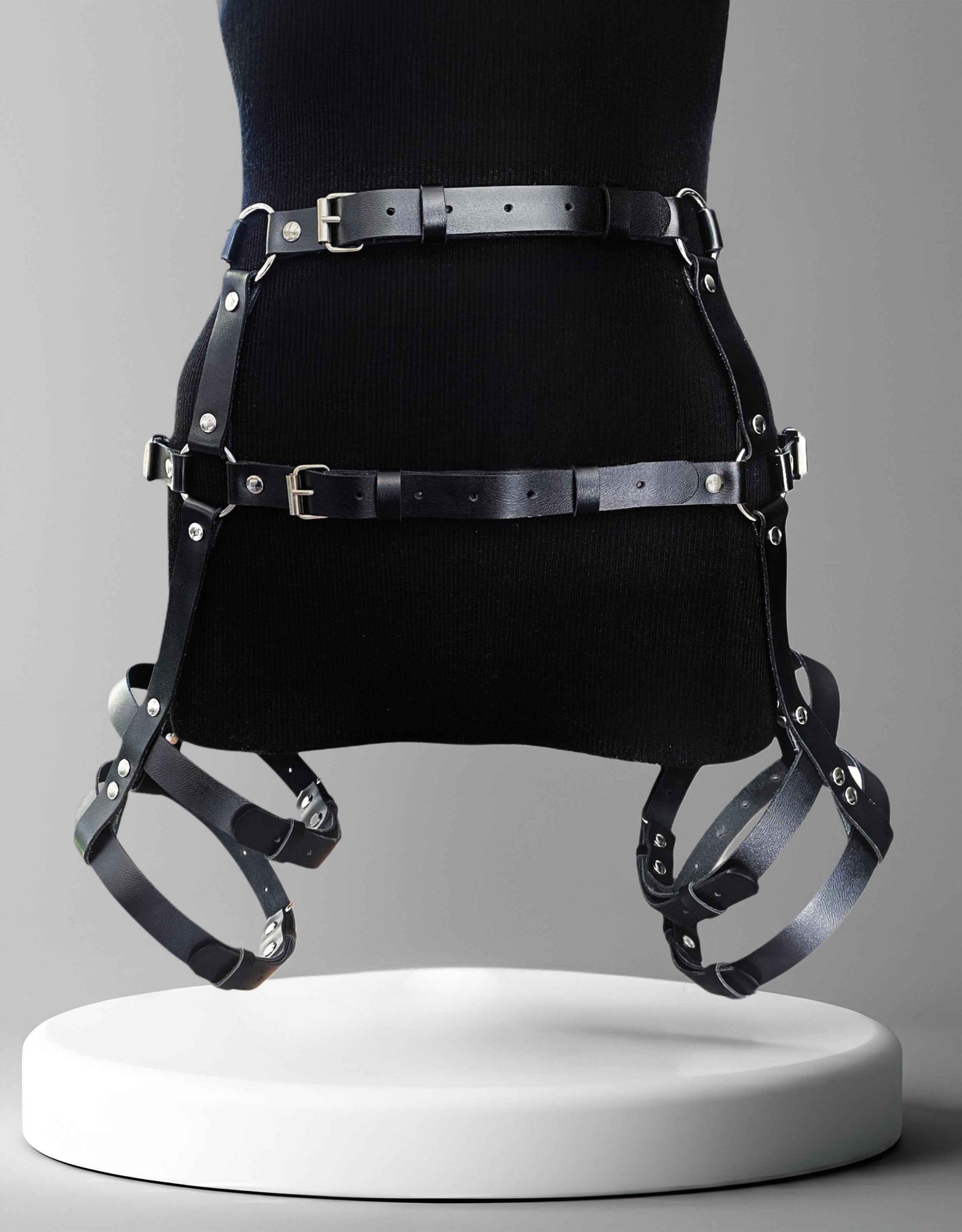 Kanella Leather Aria Leather Leg Garter Belt