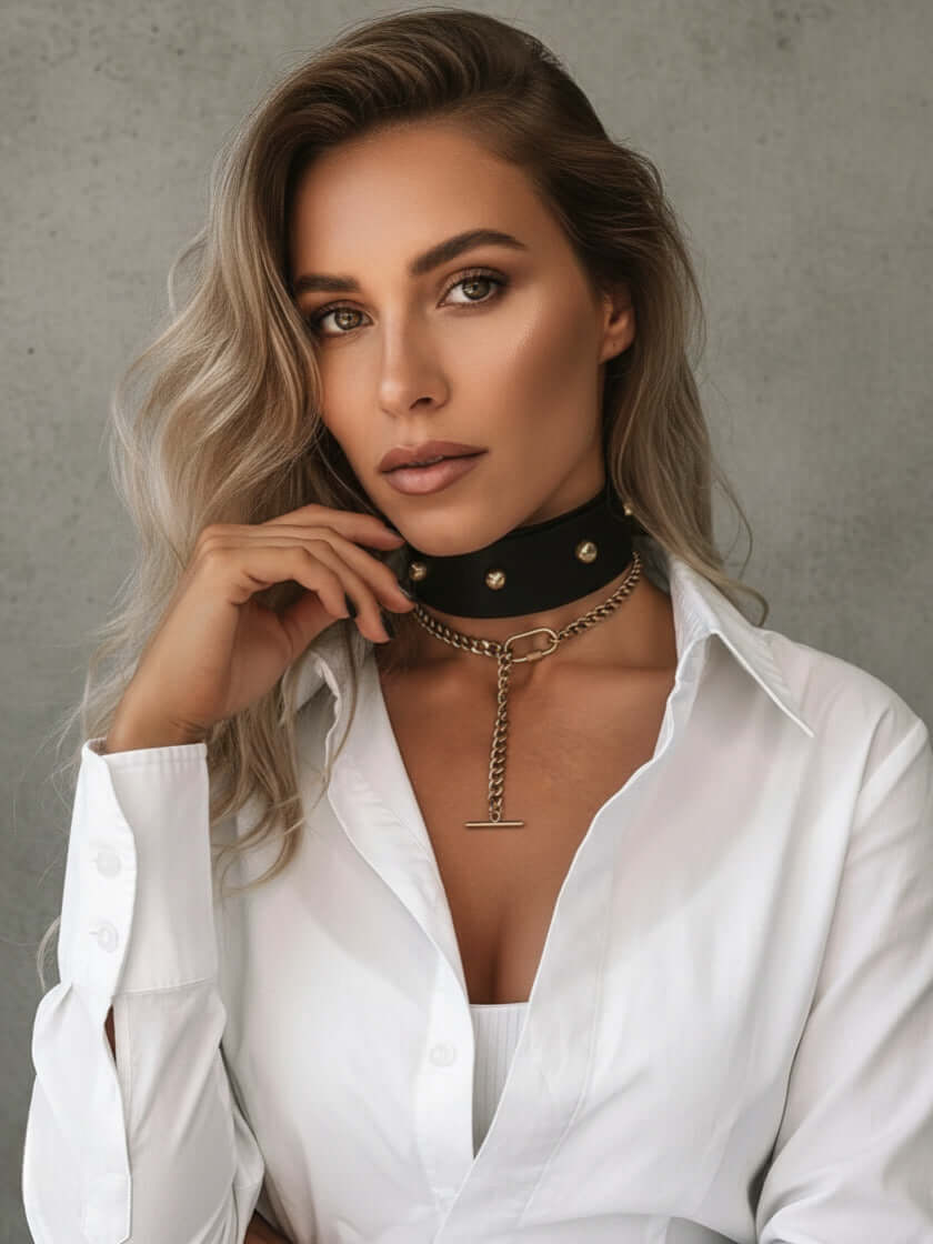 Kanella Leather Pelagia Leather Choker