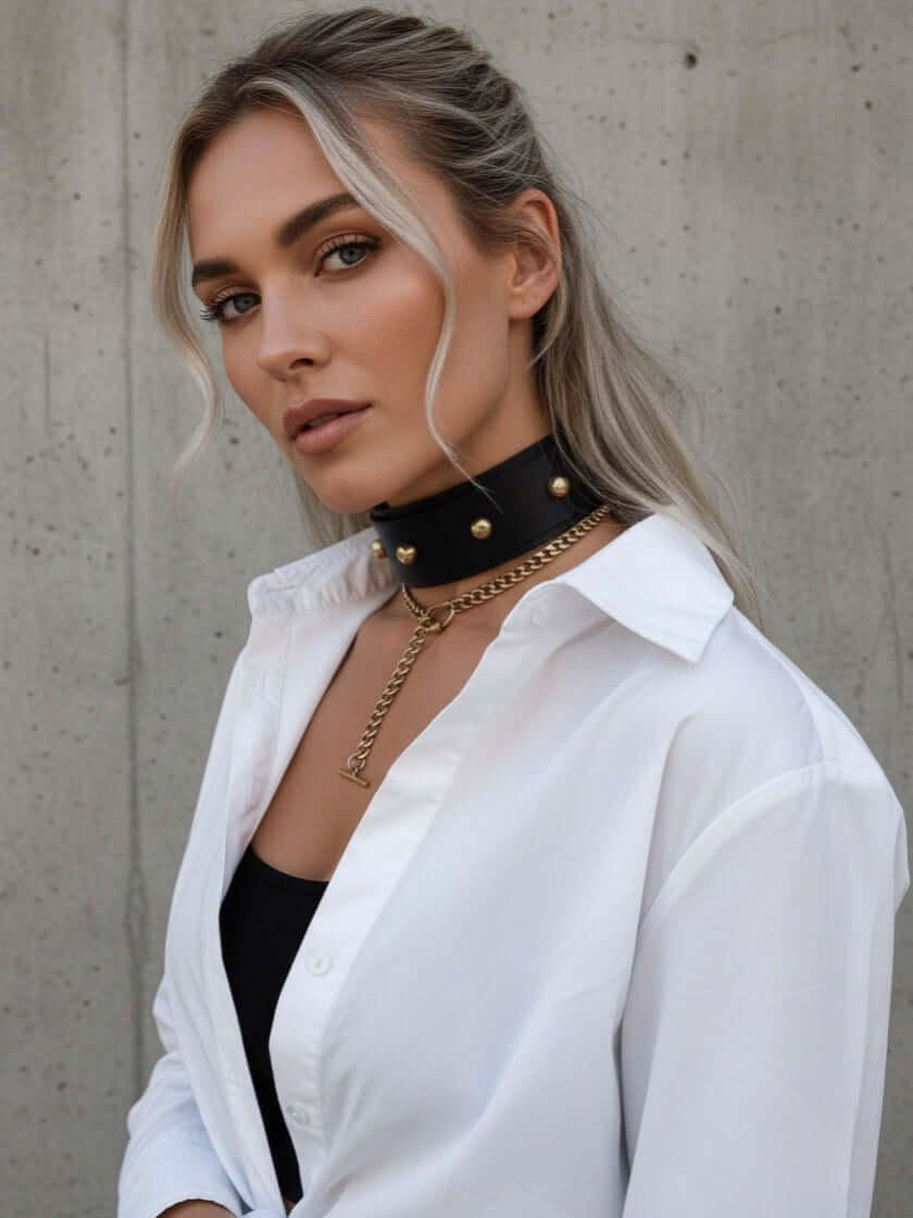 Kanella Leather Pelagia Leather Choker
