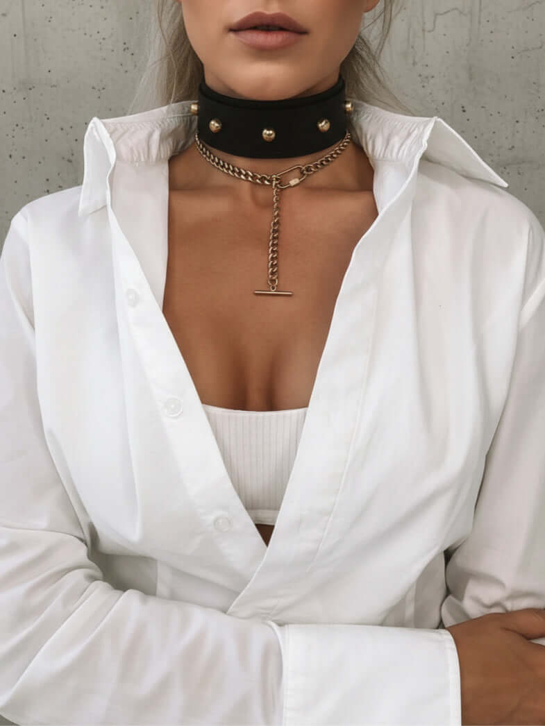Kanella Leather Pelagia Leather Choker