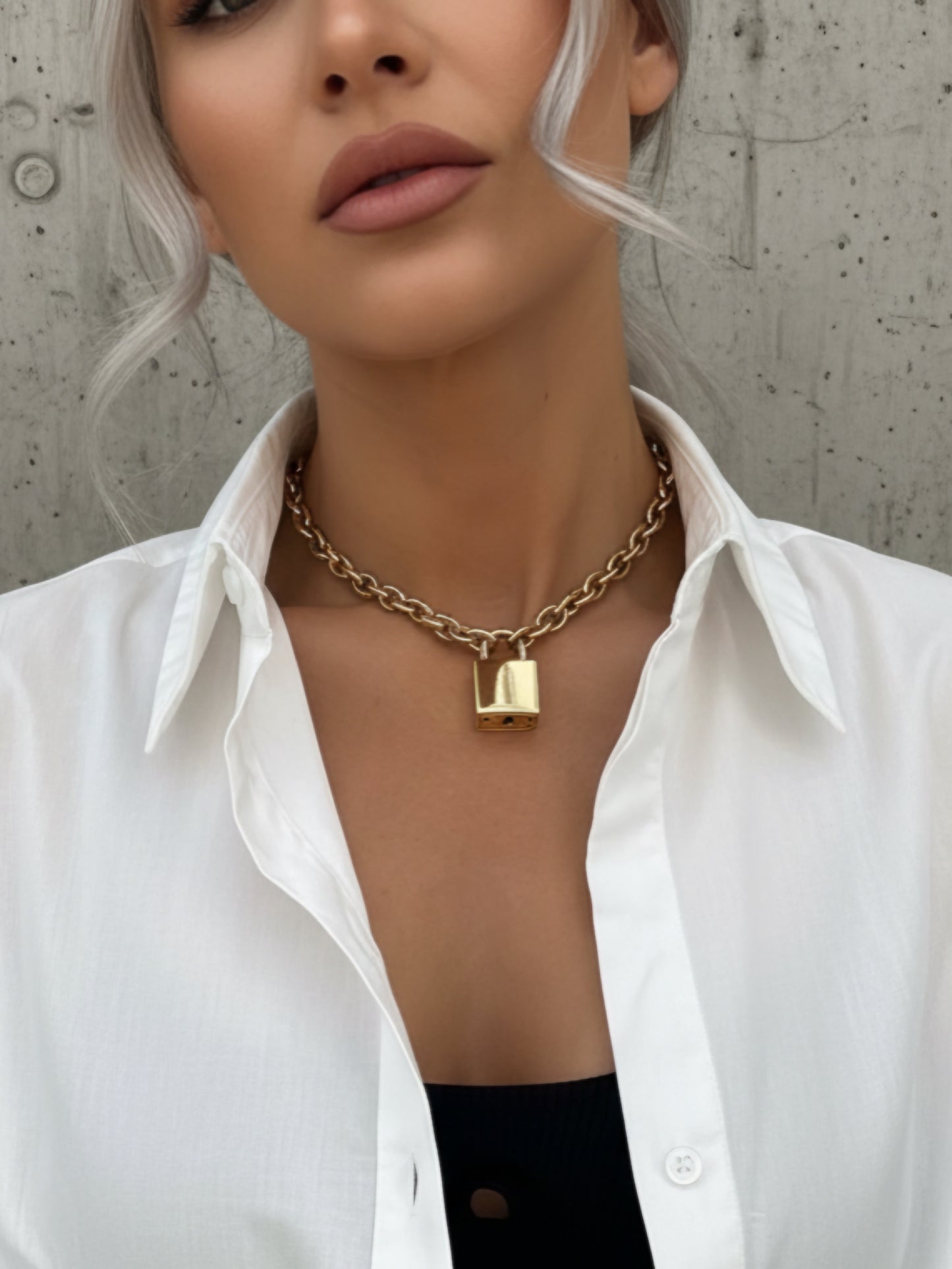 Kanella Leather Kharis Chain Necklace