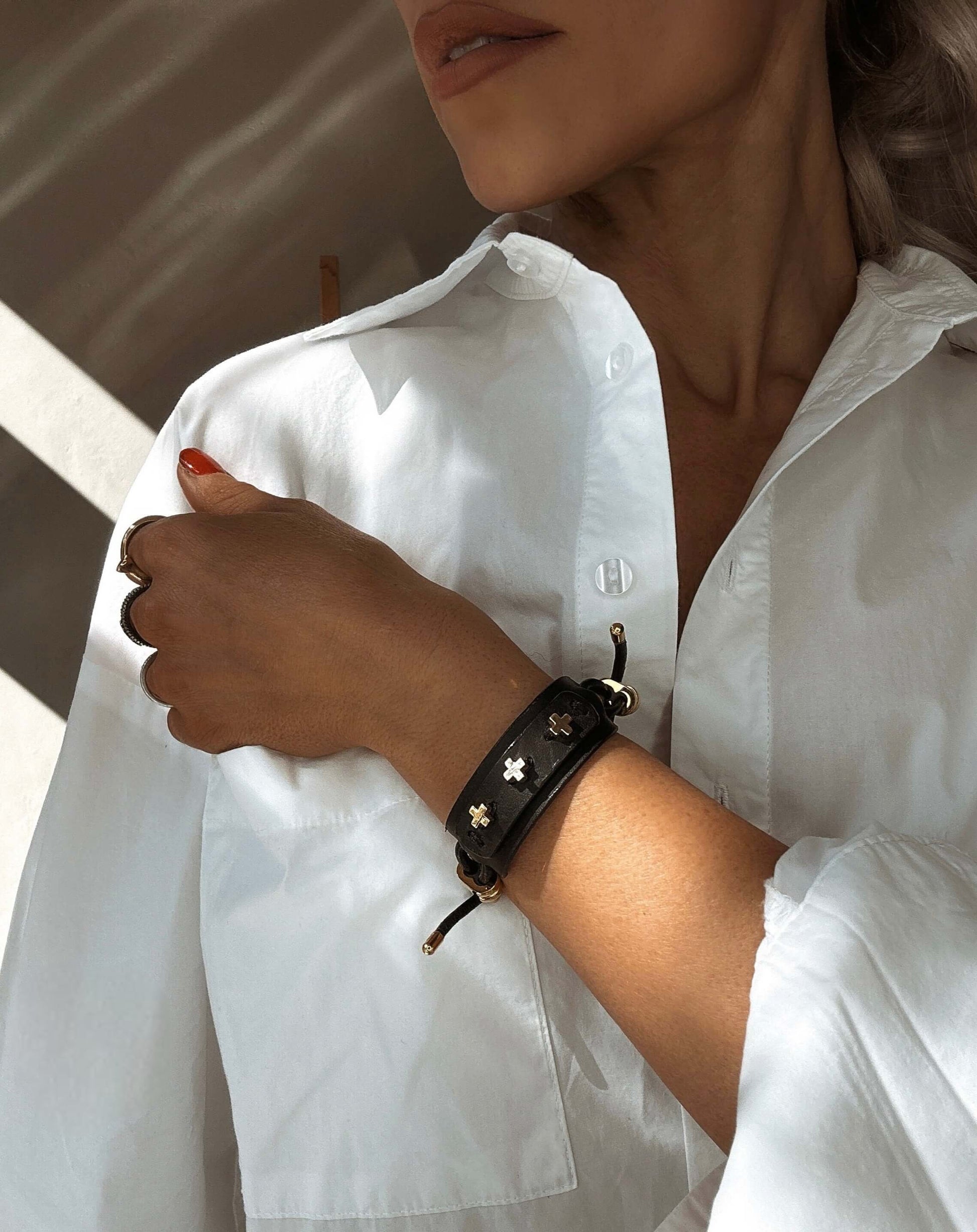 Anemone Leather Bracelet - Kanella Leather 