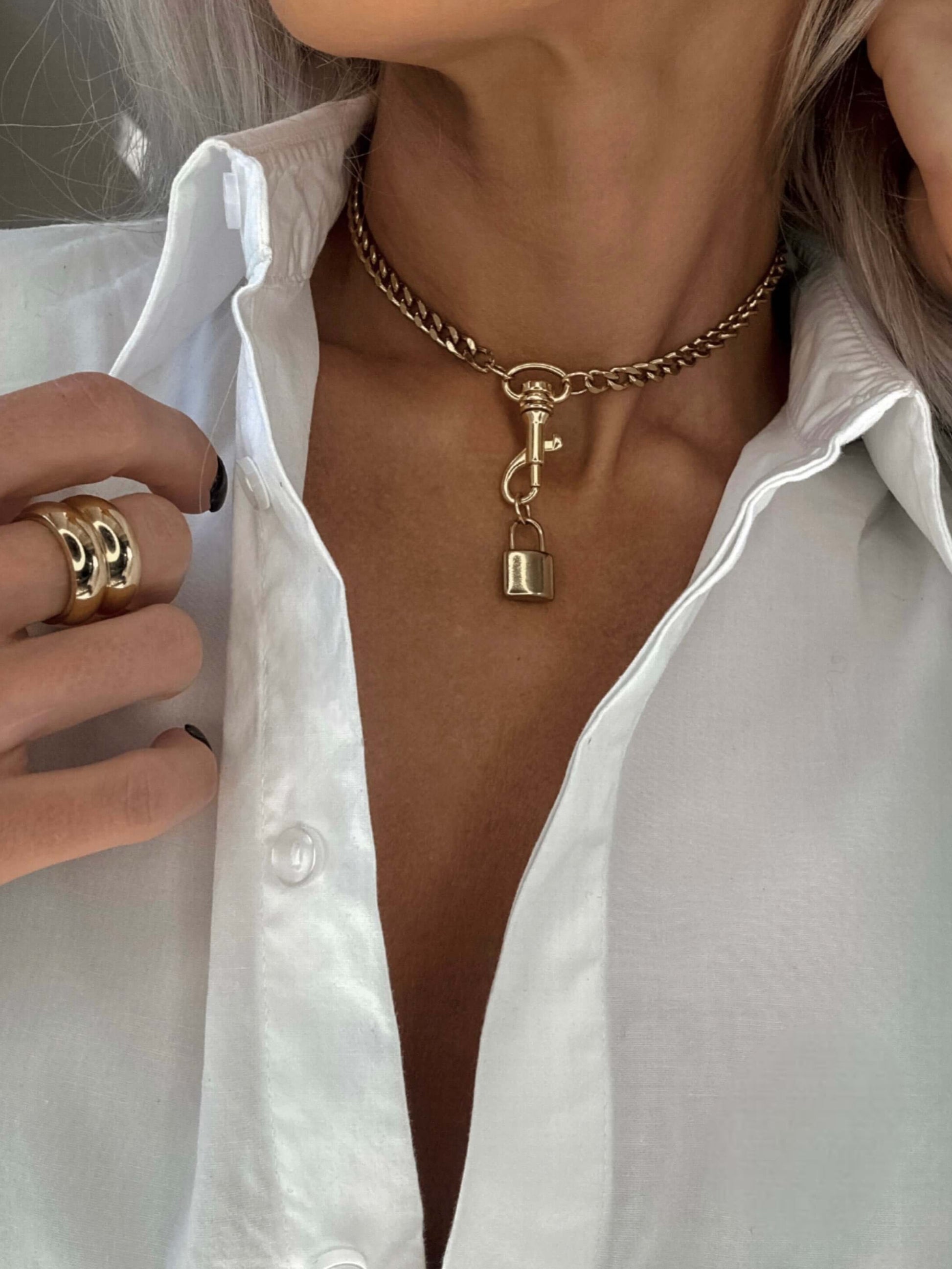 Kanella Leather Kleio Chain Necklace