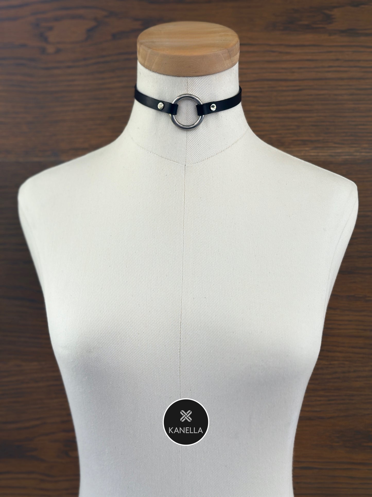 Petite Ines leather choker - Kanella Leather