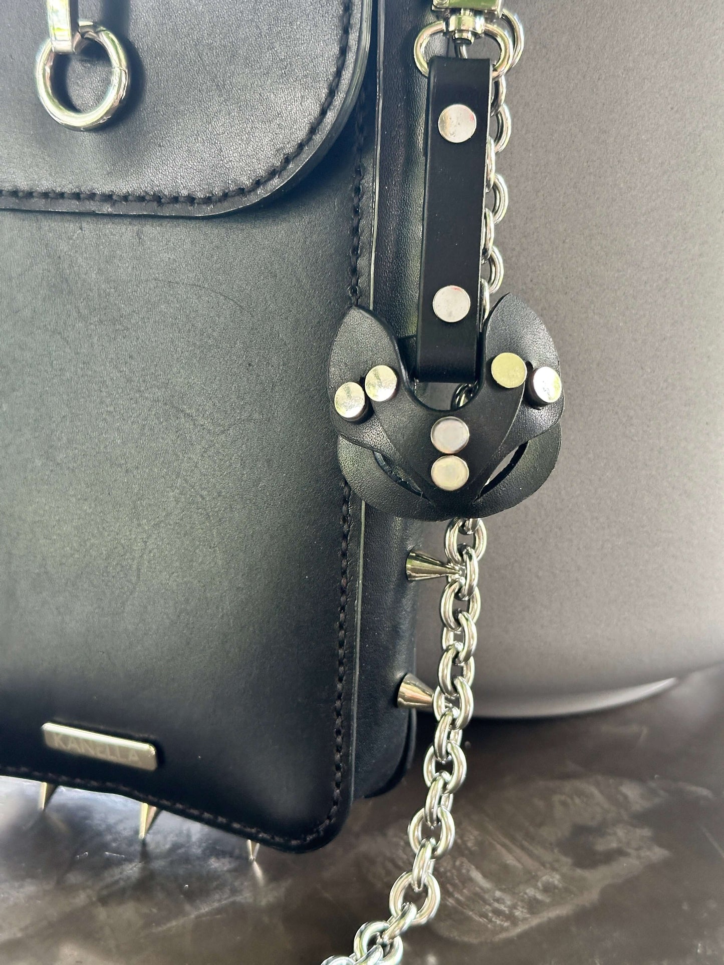 Kanella Leather Cat Bijou - Leather Bag Charm