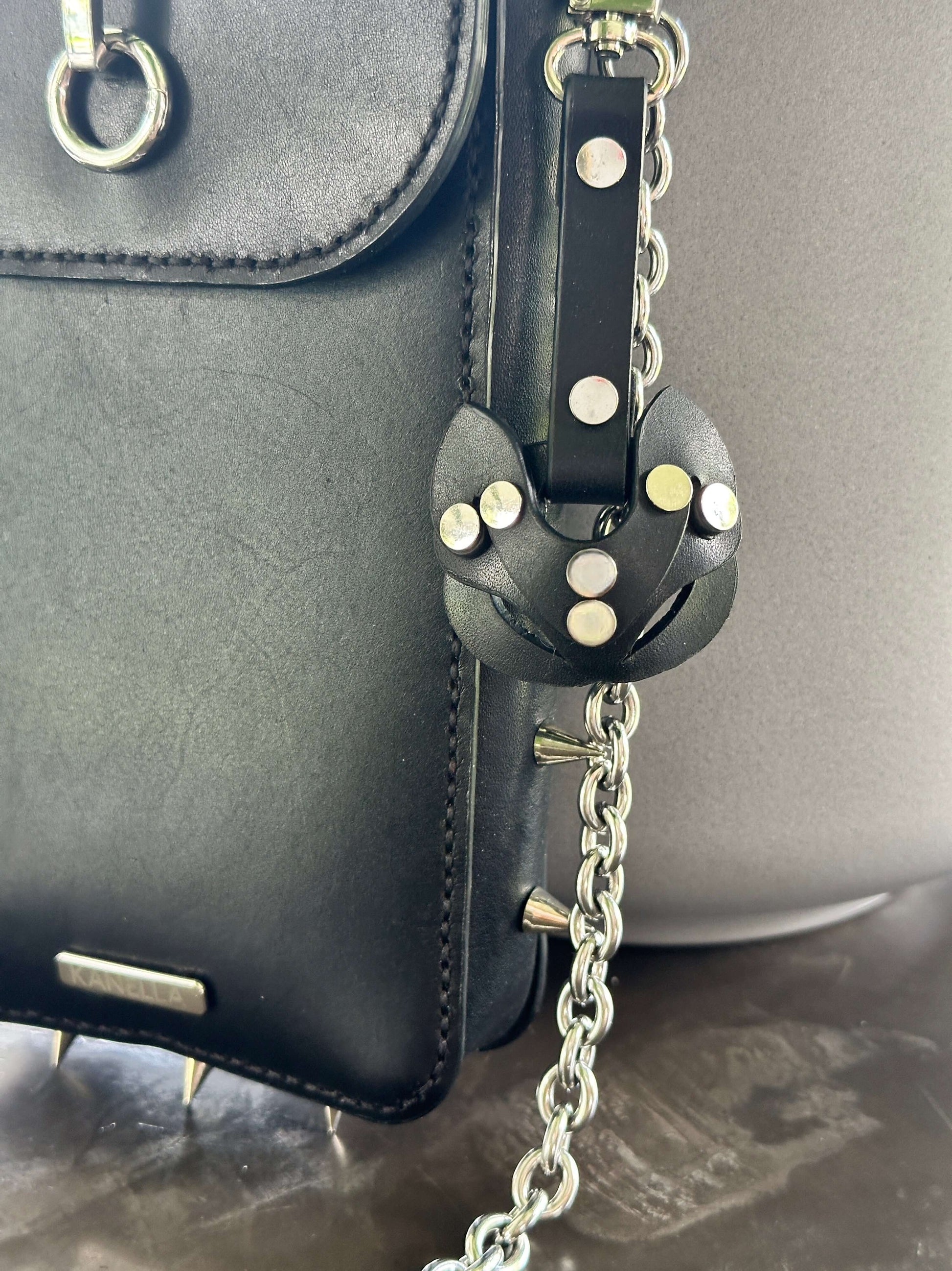 Kanella Leather Cat Bijou - Leather Bag Charm