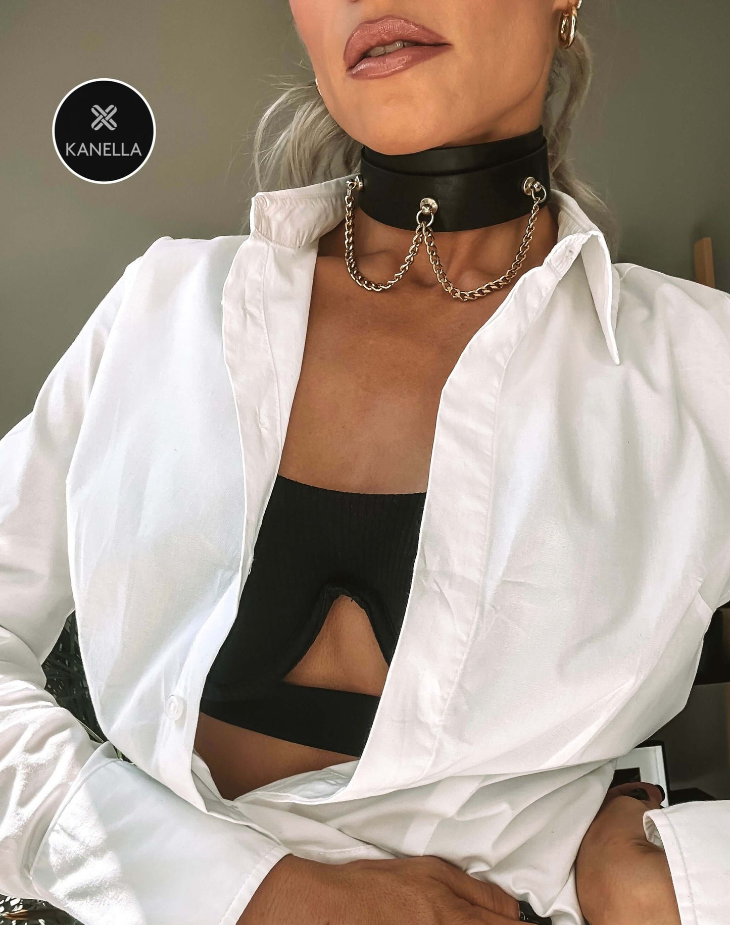 Callidora Leather Choker - Kanella Leather
