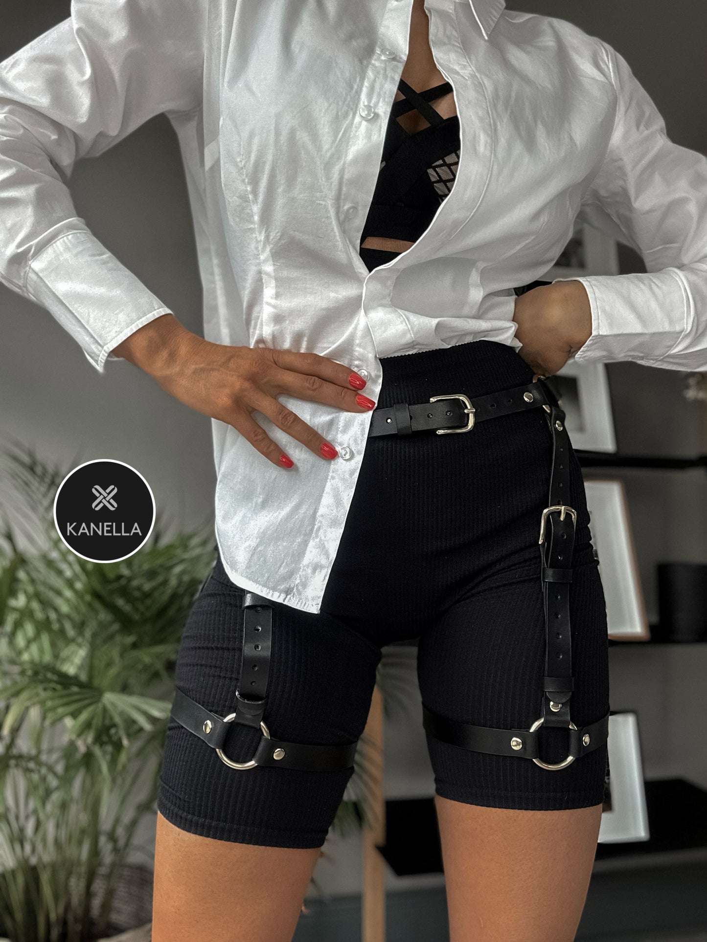 Hera Leg Garter Belt 2 - Kanella Leather