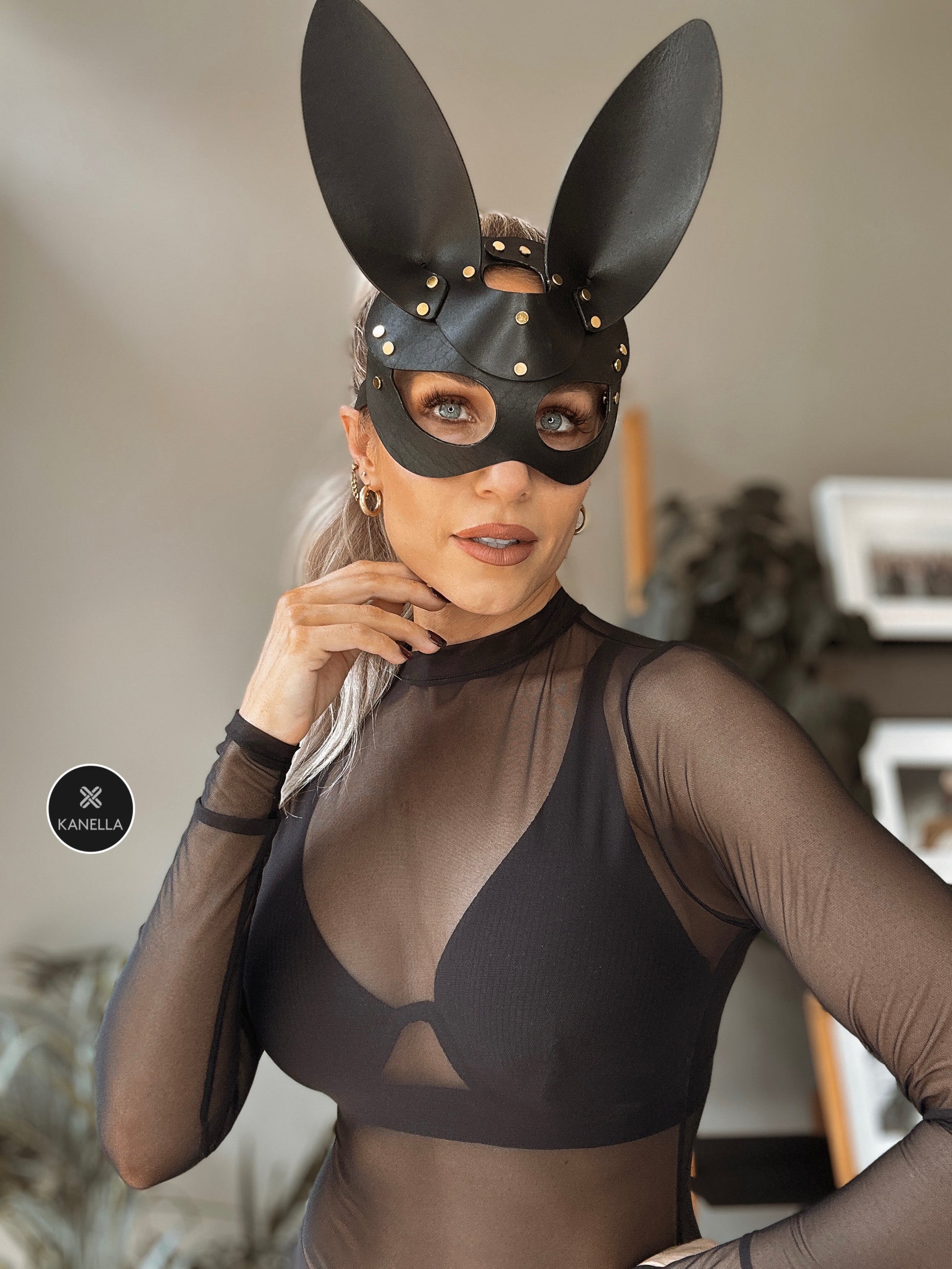 Elektra Rabbit Mask - Kanella Leather