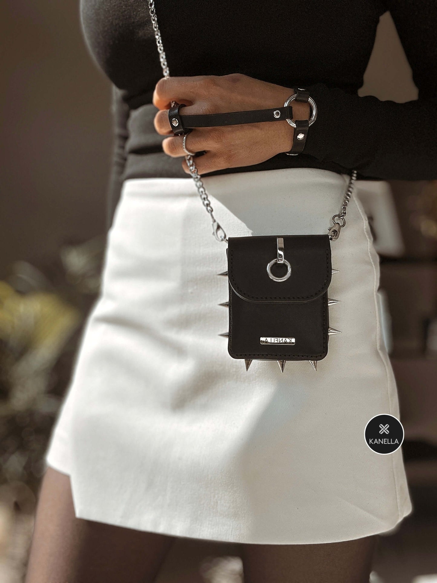 Dione Leather Crossbody Coin Purse - Kanella Leather