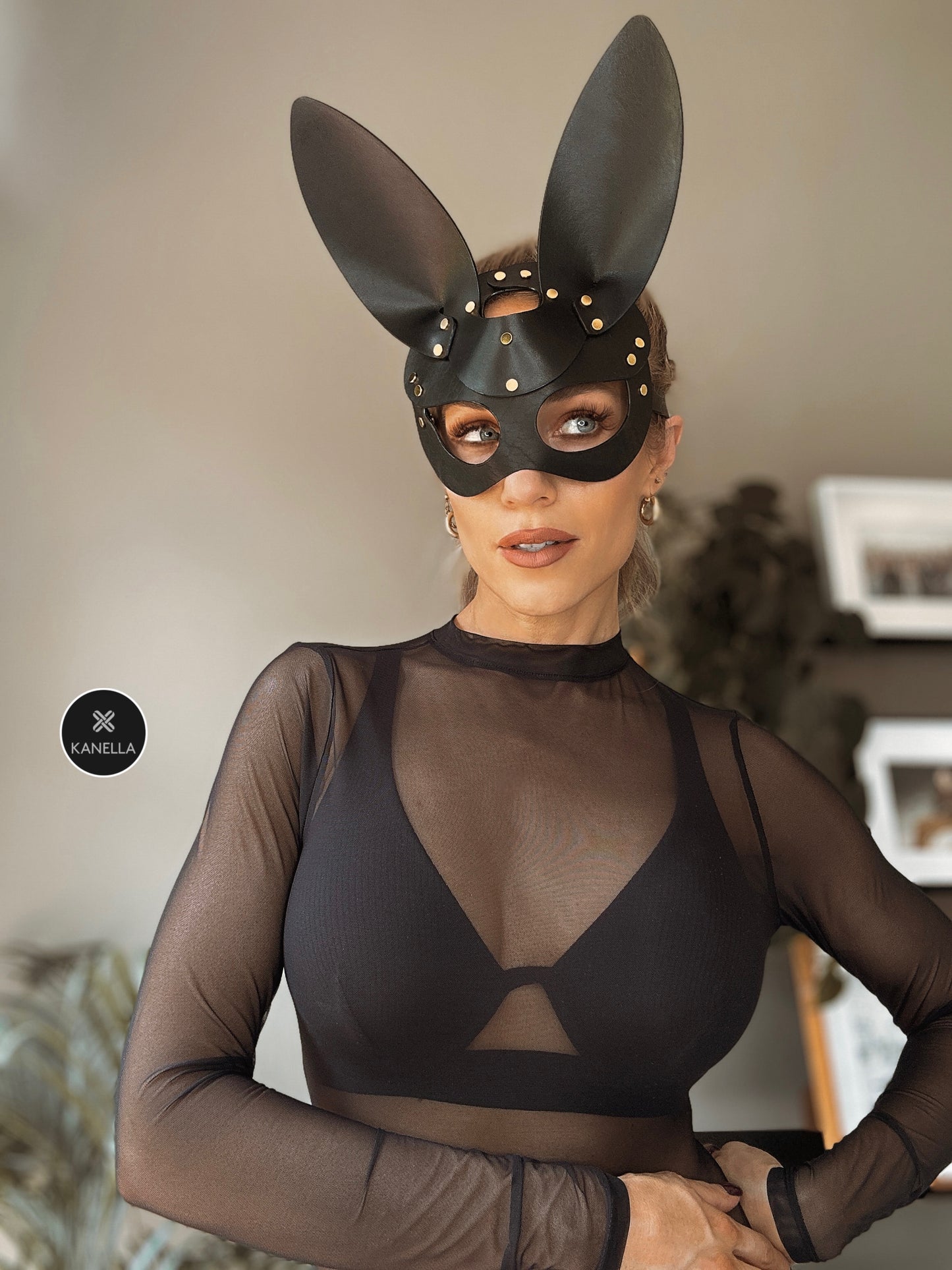 Elektra Rabbit Mask - Kanella Leather