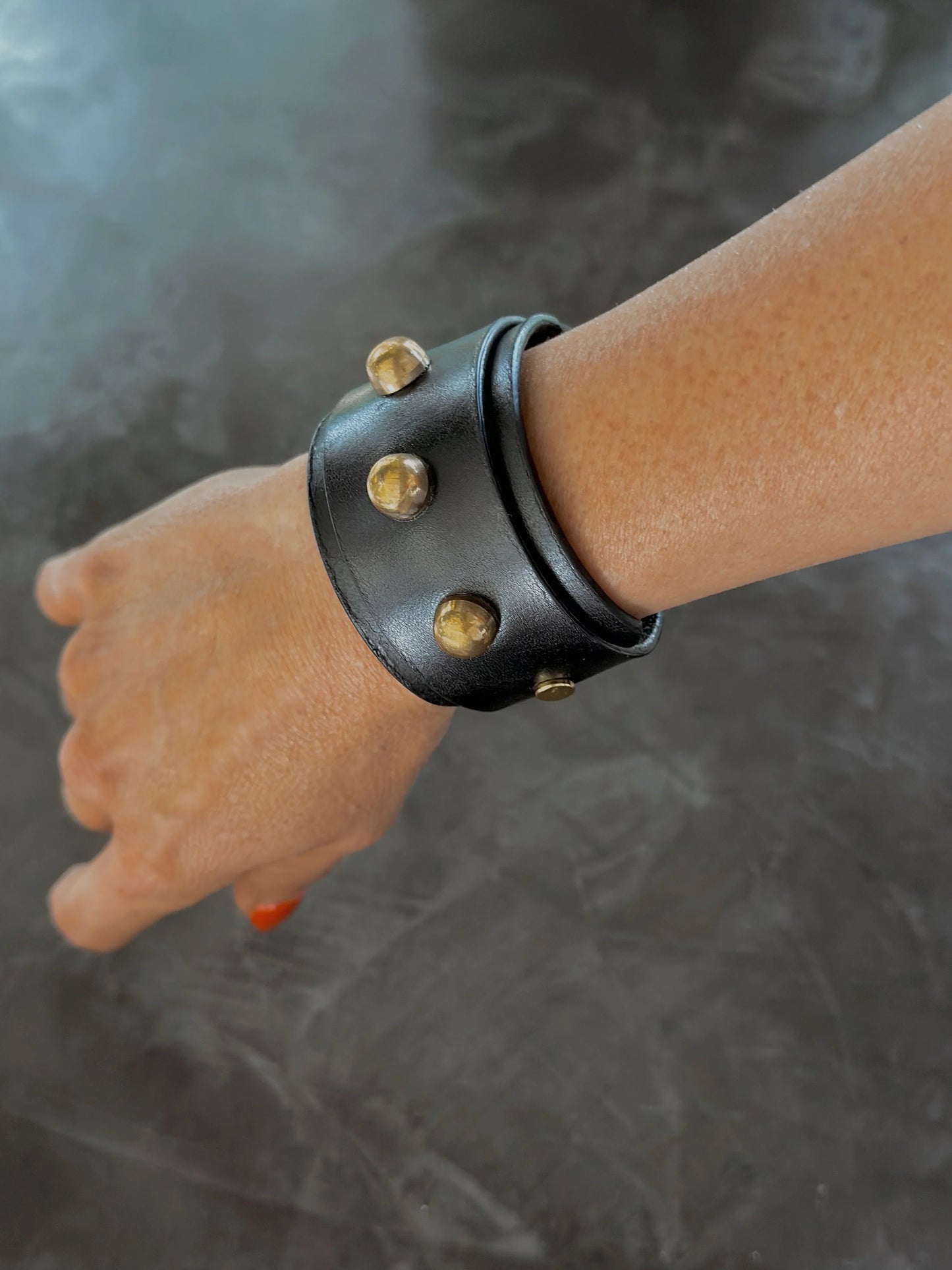 Pelagia Leather Cuff Bracelet - Kanella Leather