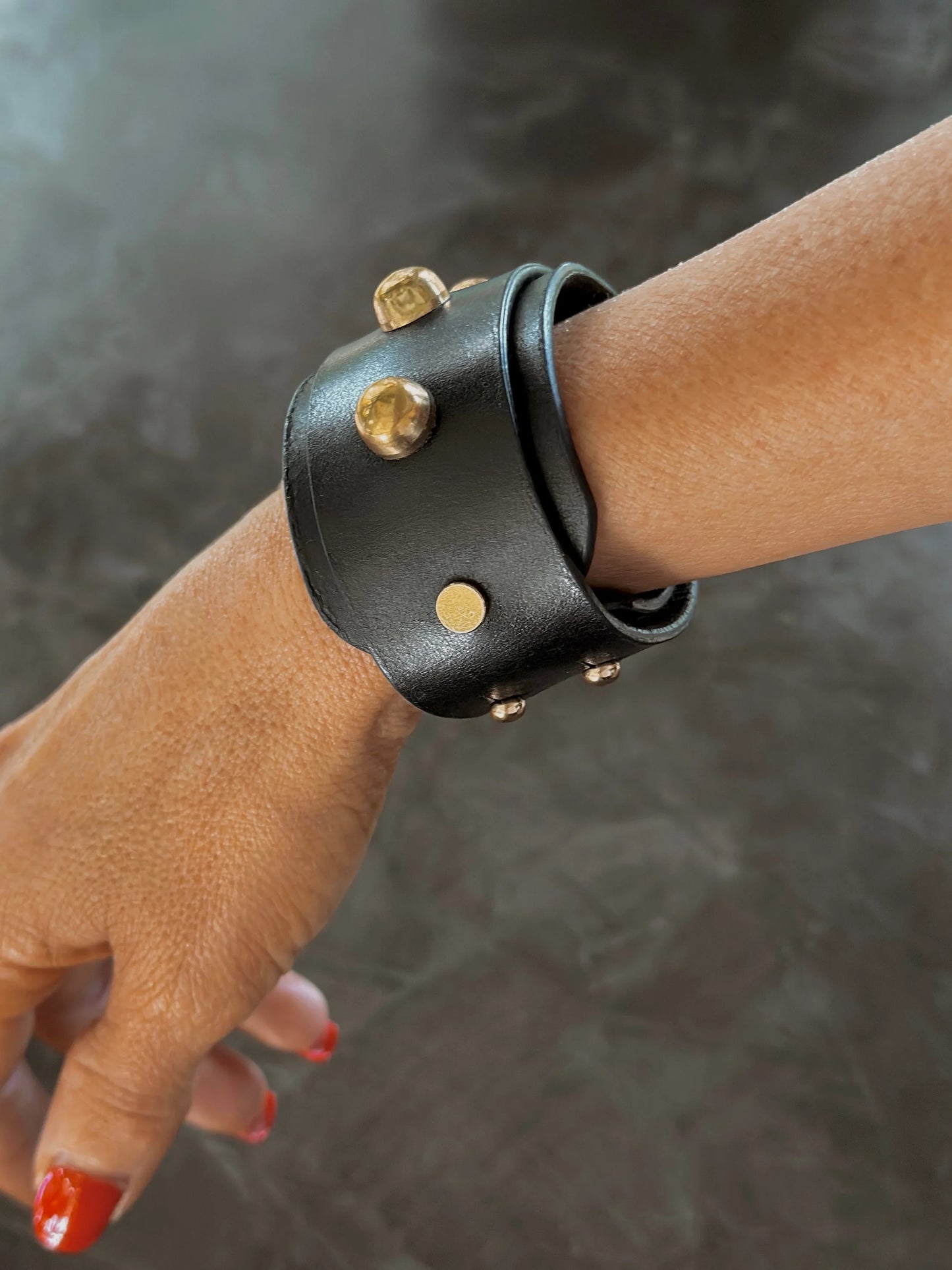 Pelagia Leather Cuff Bracelet - Kanella Leather