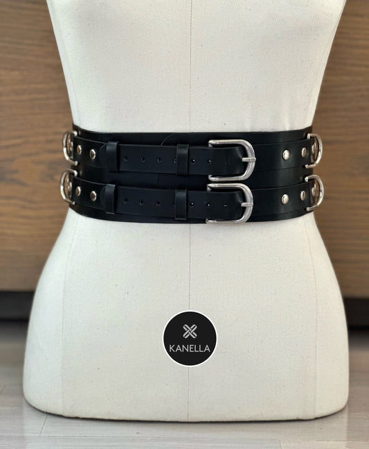 Phaedra Leather Waist Belt - Kanella Leather