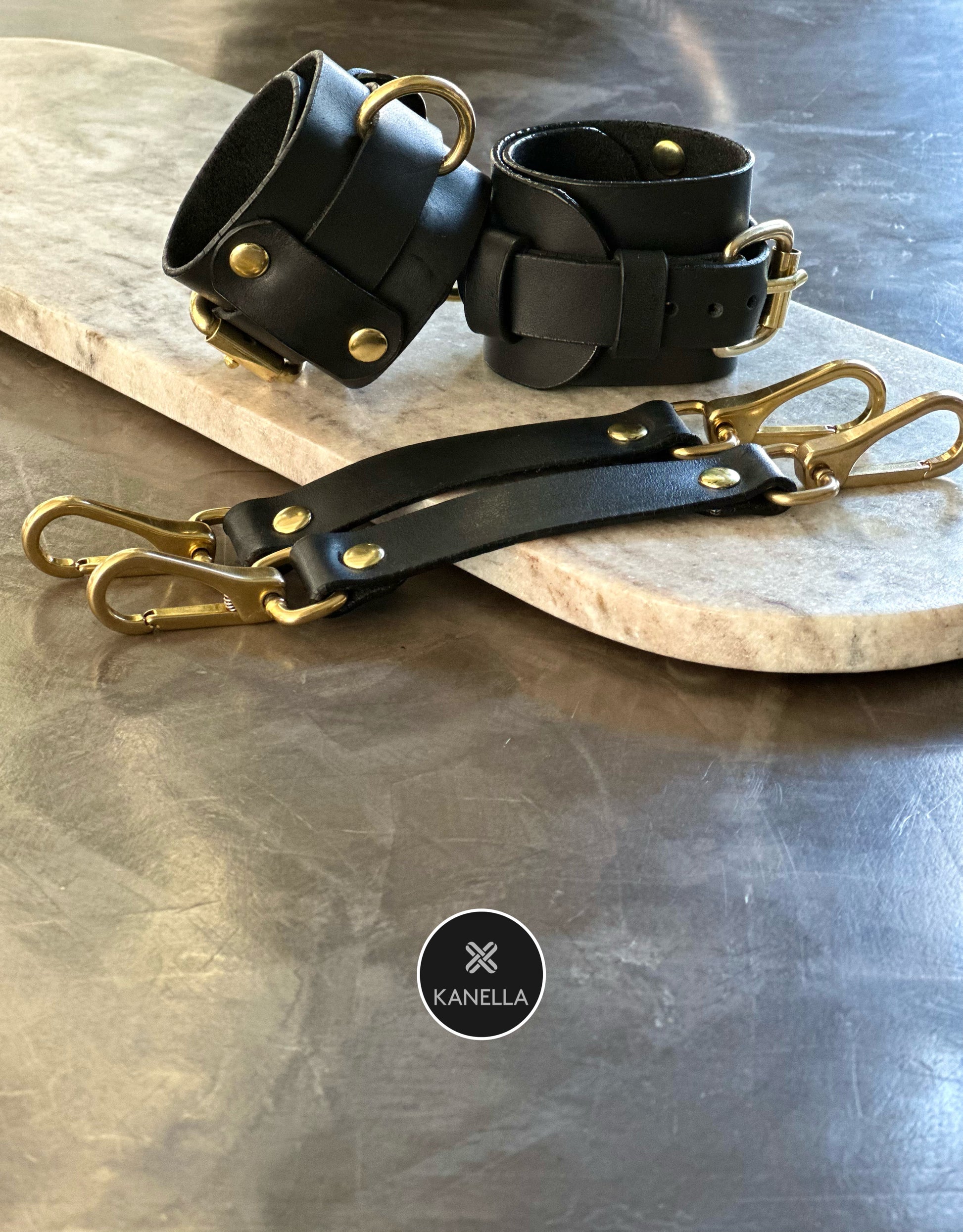 Artemis Leather Handcuffs - Kanella Leather