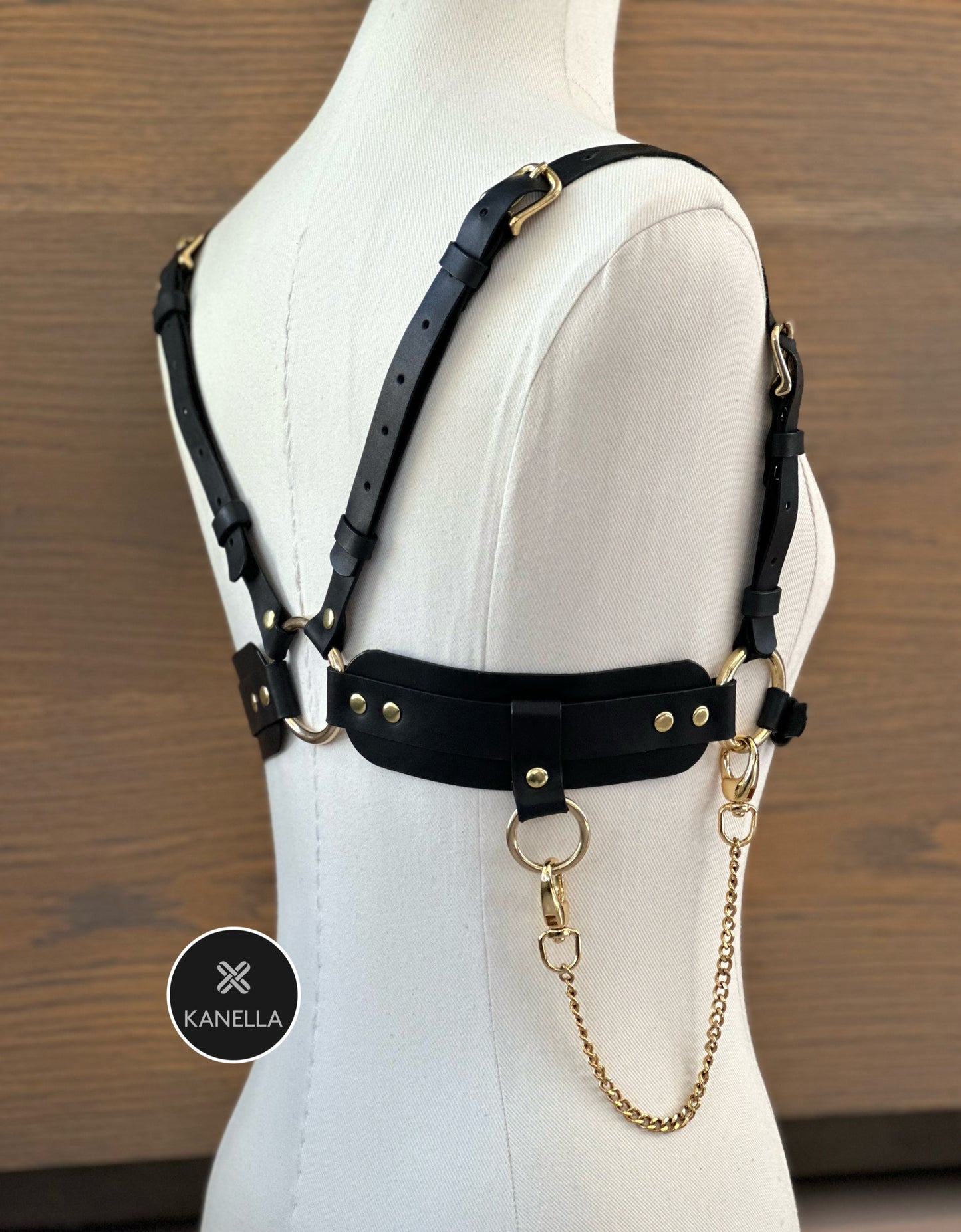 Ambrosia Bijou Chest Harness - Kanella Leather